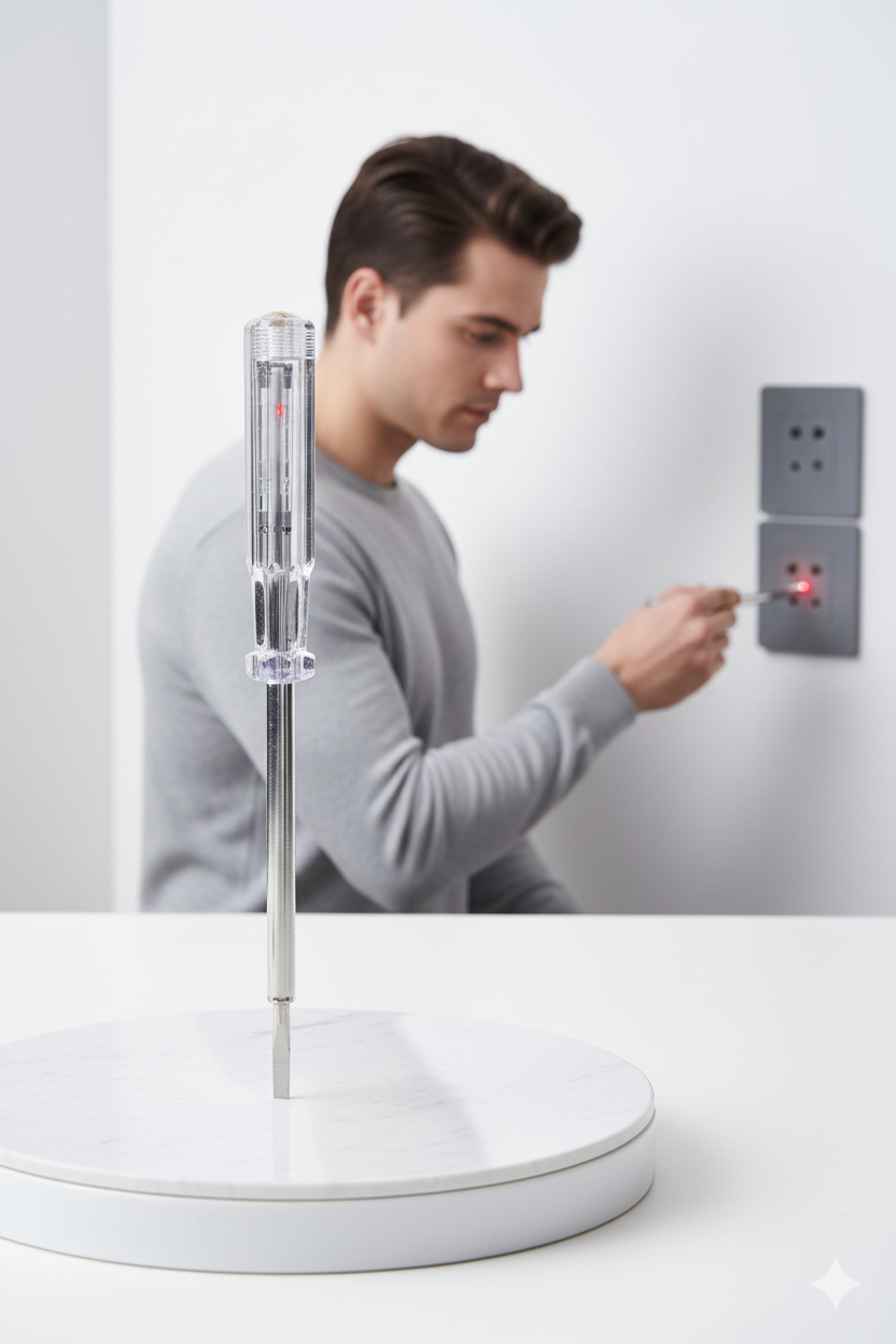 Düz Uçlu Elektrik Kontrol Kalemi Faz Test Cihazı Voltaj Kontrol Anahtarı 716134