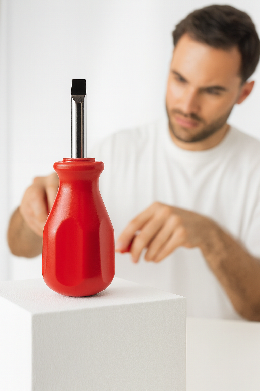 Avuç İçi Mini Topaç Tornavida Düz Uçlu Kısa Şaft Ufak Vidalama Anahtarı Hassas El Aleti 716082