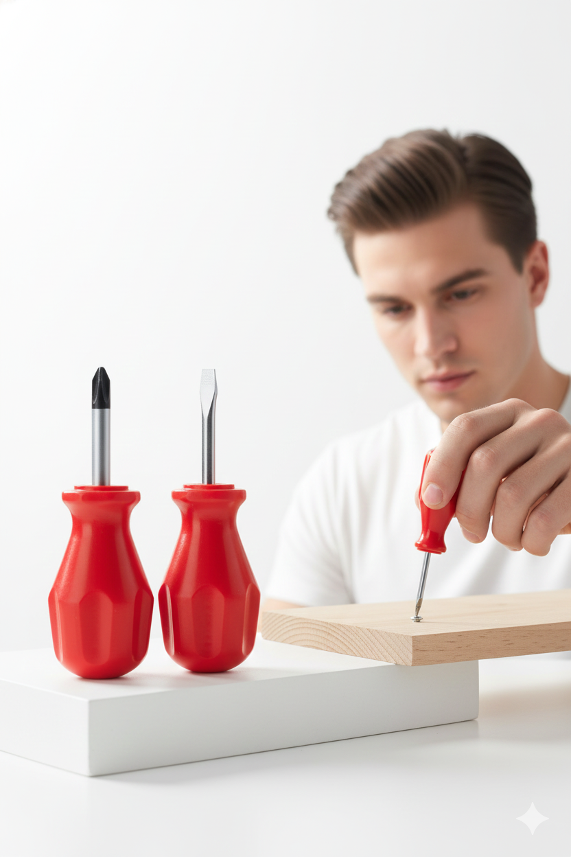 2'liTopaç Tornavida Seti: Avuçiçi Mini Yıldız ve Düz Uçlu  Kısa Şaft Ufak Vidalama Anahtarı 716084