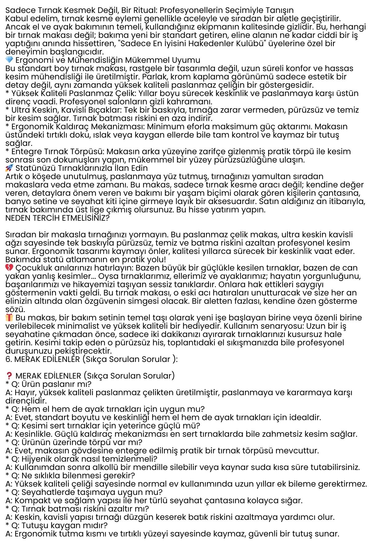 Jagger Alman Tip Tırnak Makası | Keskin ve Ergonomik Paslanmaz Çelik 715619