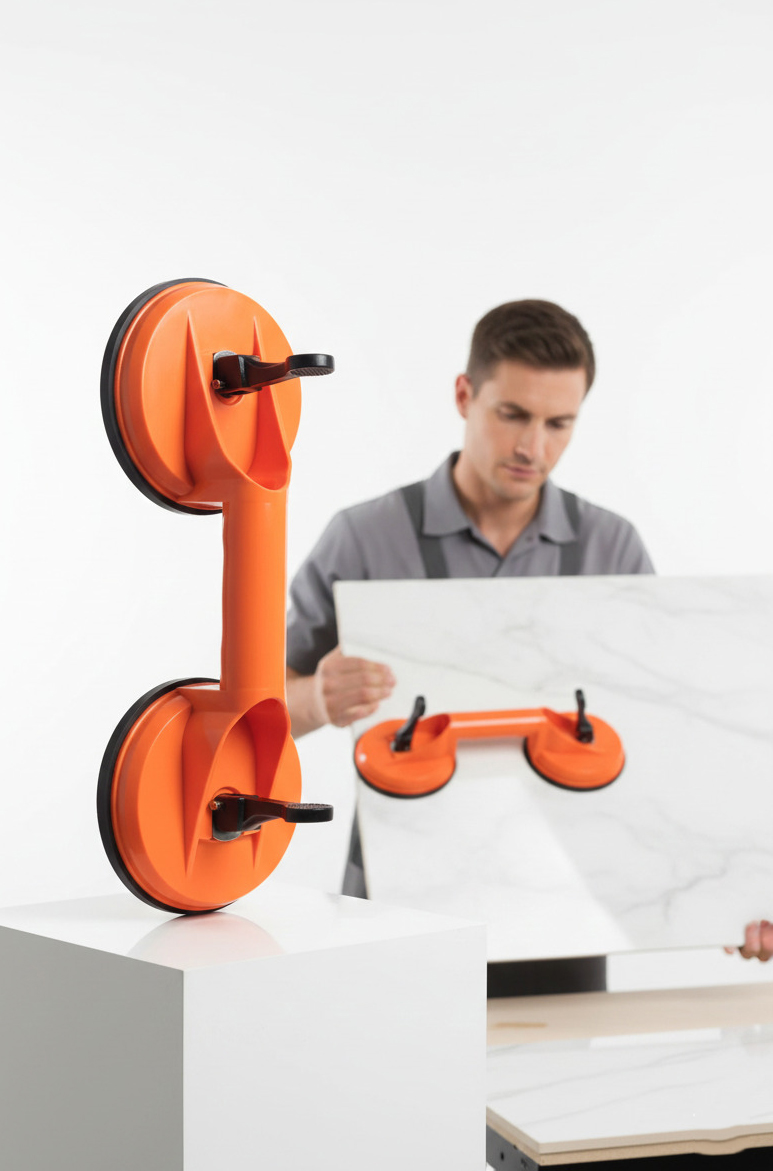 Profesyonel 100 KG Kilitli Vantuzlu Ağır Cam Seramik Fayans Mermer Kaldırıcı 115 mm 722539