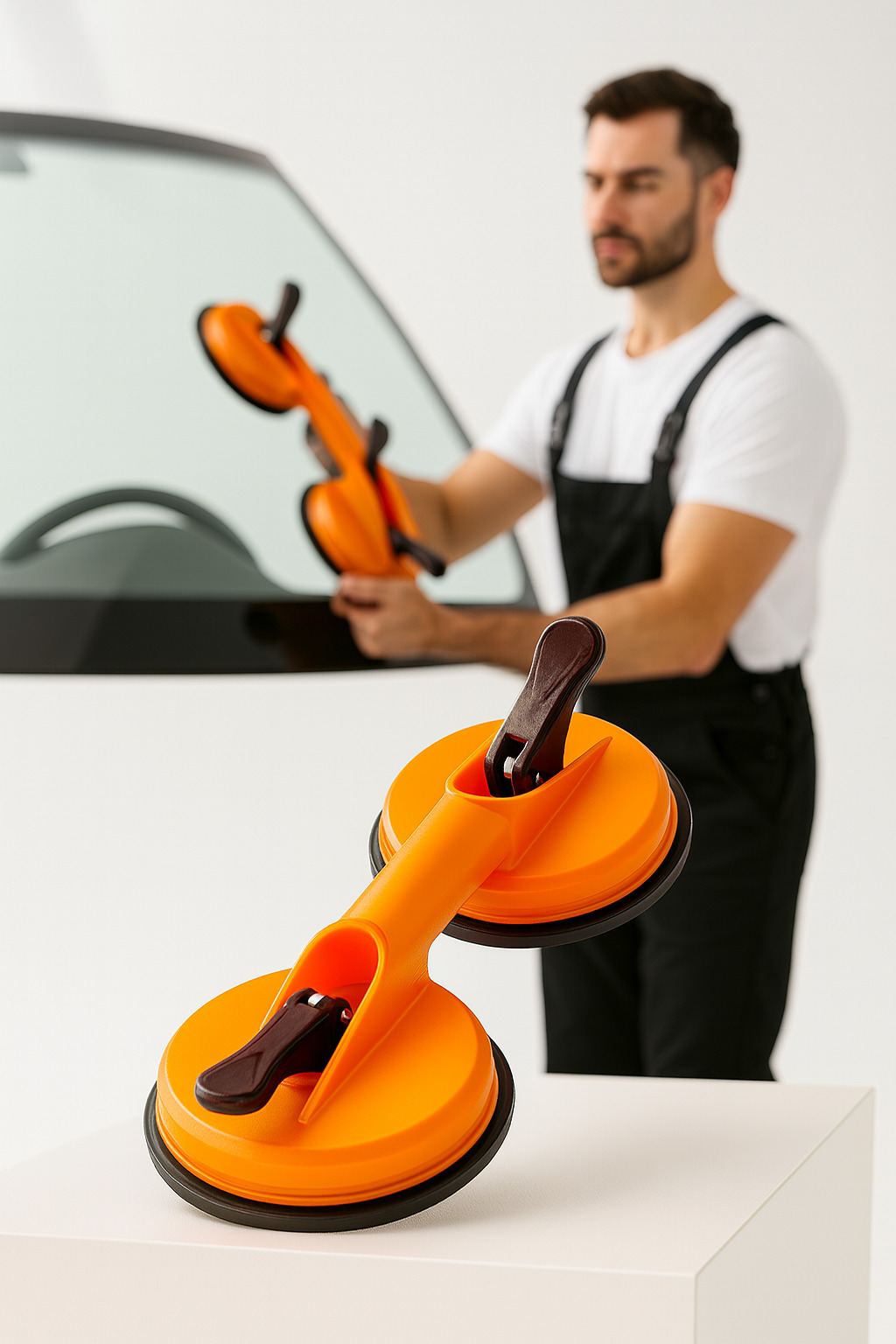 Profesyonel 100 KG Kilitli Vantuzlu Ağır Cam Seramik Fayans Mermer Kaldırıcı 115 mm 722539