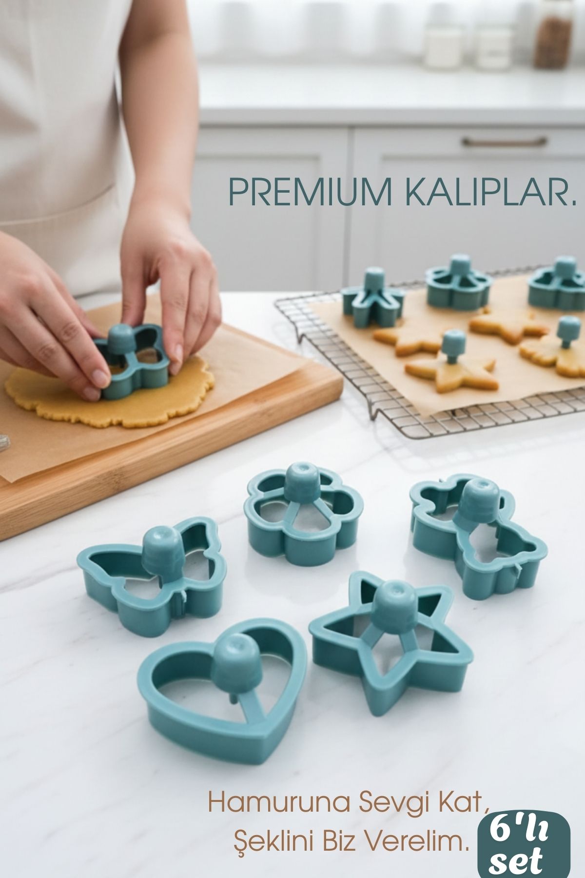 6'lı Tasarım Kurabiye Kalıbı Seti 722554