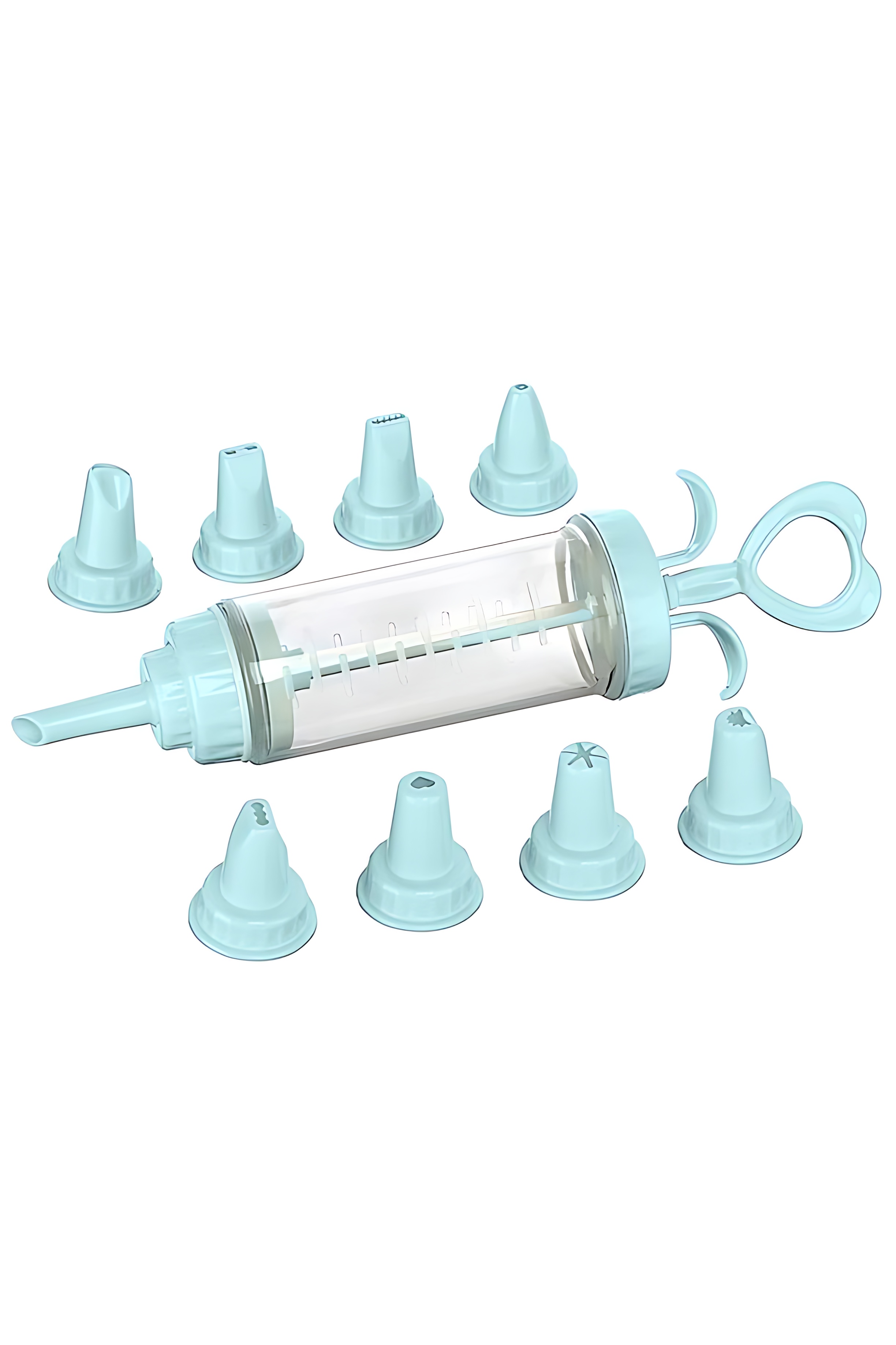 Profesyonel 8'li Başlıklı Pasta Krema Süsleme Pompası Seti Enjektör Uçlu 722555