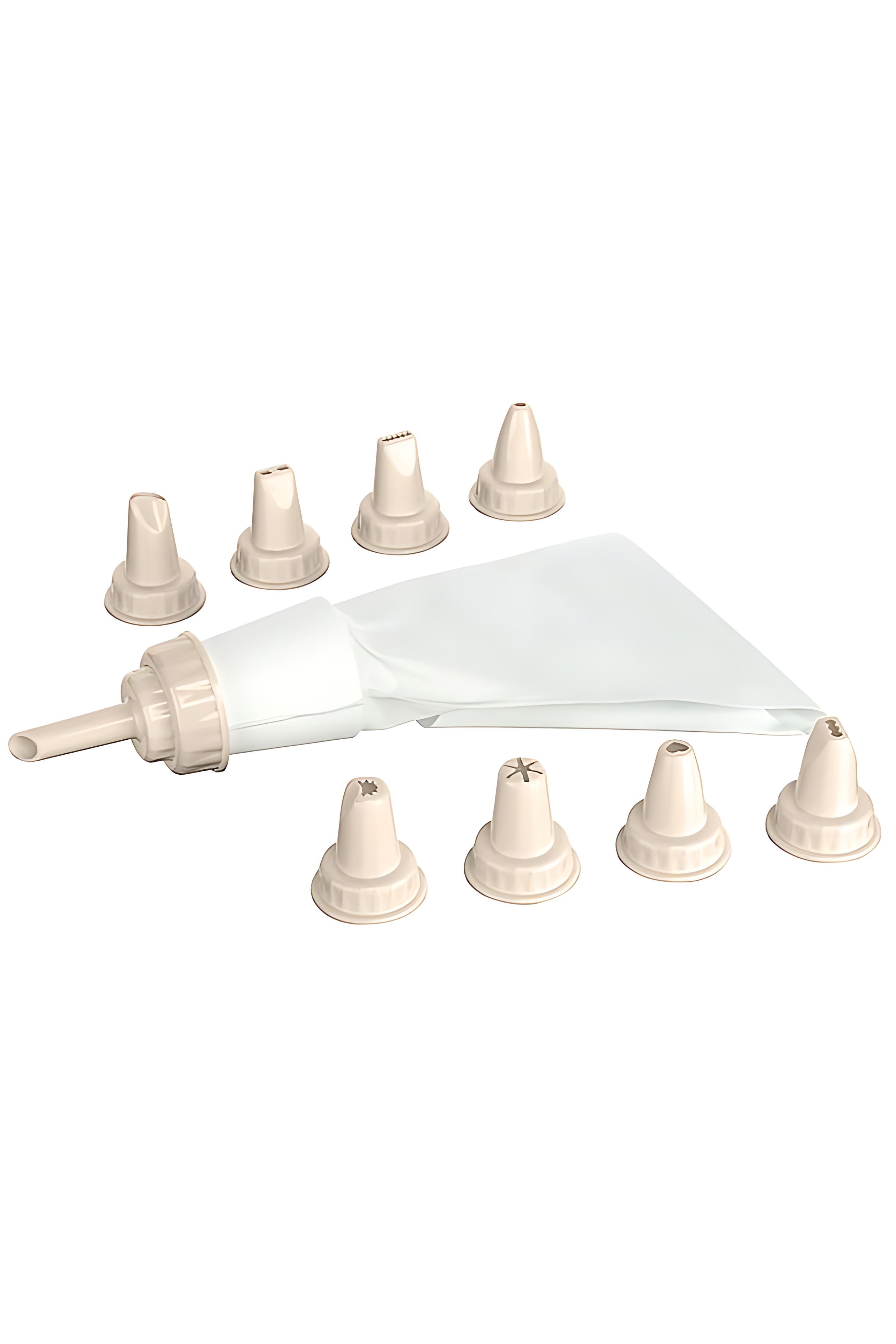 Profesyonel 8'li Krema Sıkma Torbası Seti | Pastacılık Dekorasyon Uçları ve Fırfır Başlıkları 722556