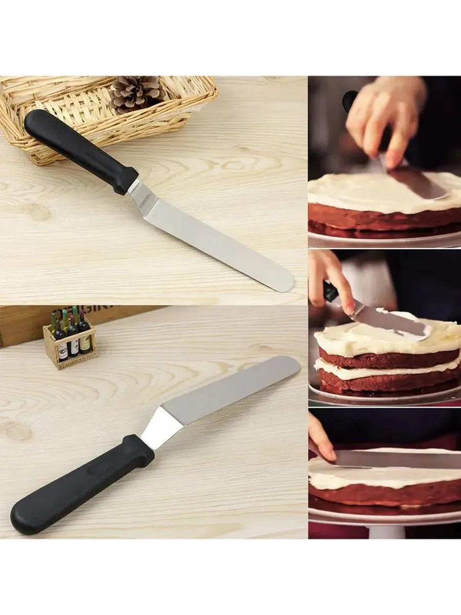 Profesyonel Pasta Hazırlama ve Şekillendirme Spatulası 304 Paslanmaz Çelik 722560