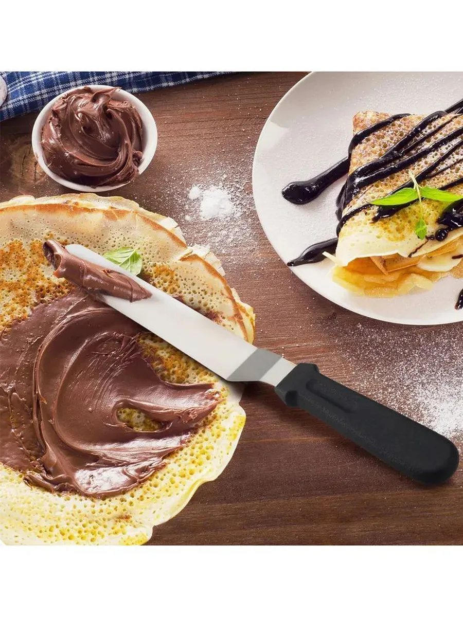 Profesyonel Pasta Hazırlama ve Şekillendirme Spatulası 304 Paslanmaz Çelik 722560