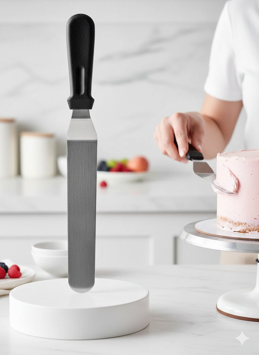 Profesyonel Pasta Hazırlama ve Şekillendirme Spatulası 304 Paslanmaz Çelik 722560