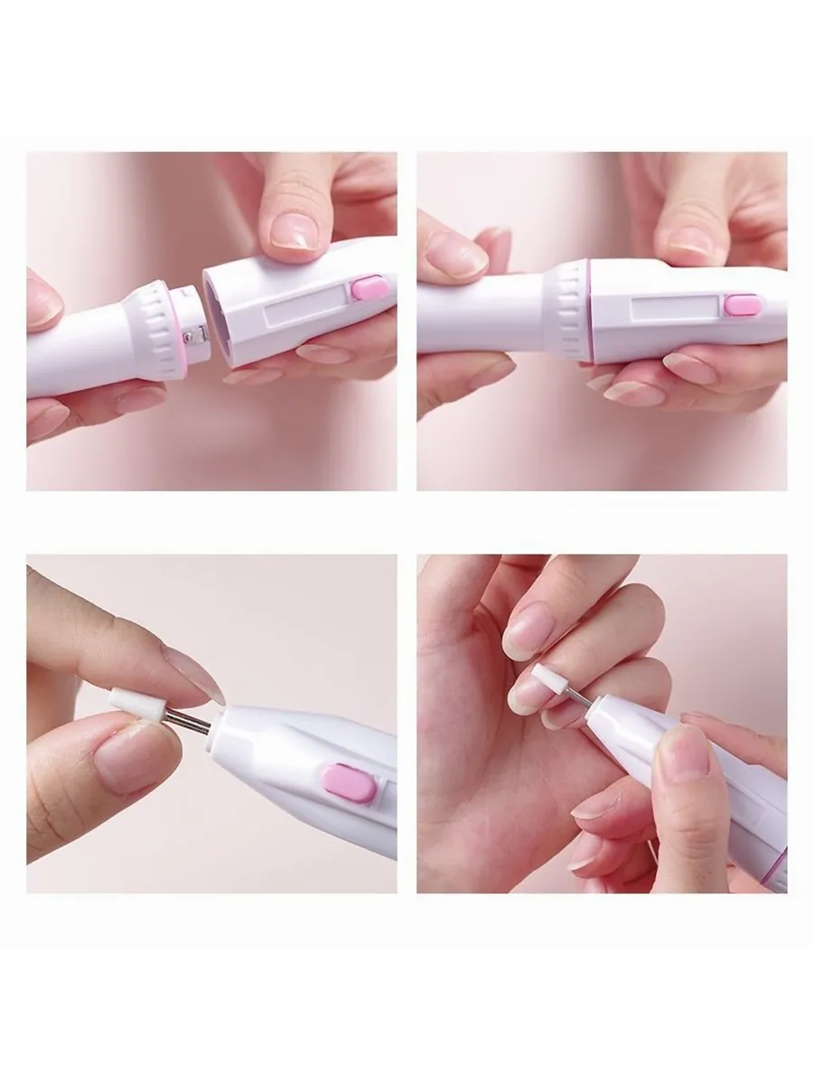 Profesyonel 5 Başlıklı Pilli Manikür Pedikür Seti - Güçlü Motorlu Tırnak Törpü ve Parlatıcı Bakım Kiti 722563