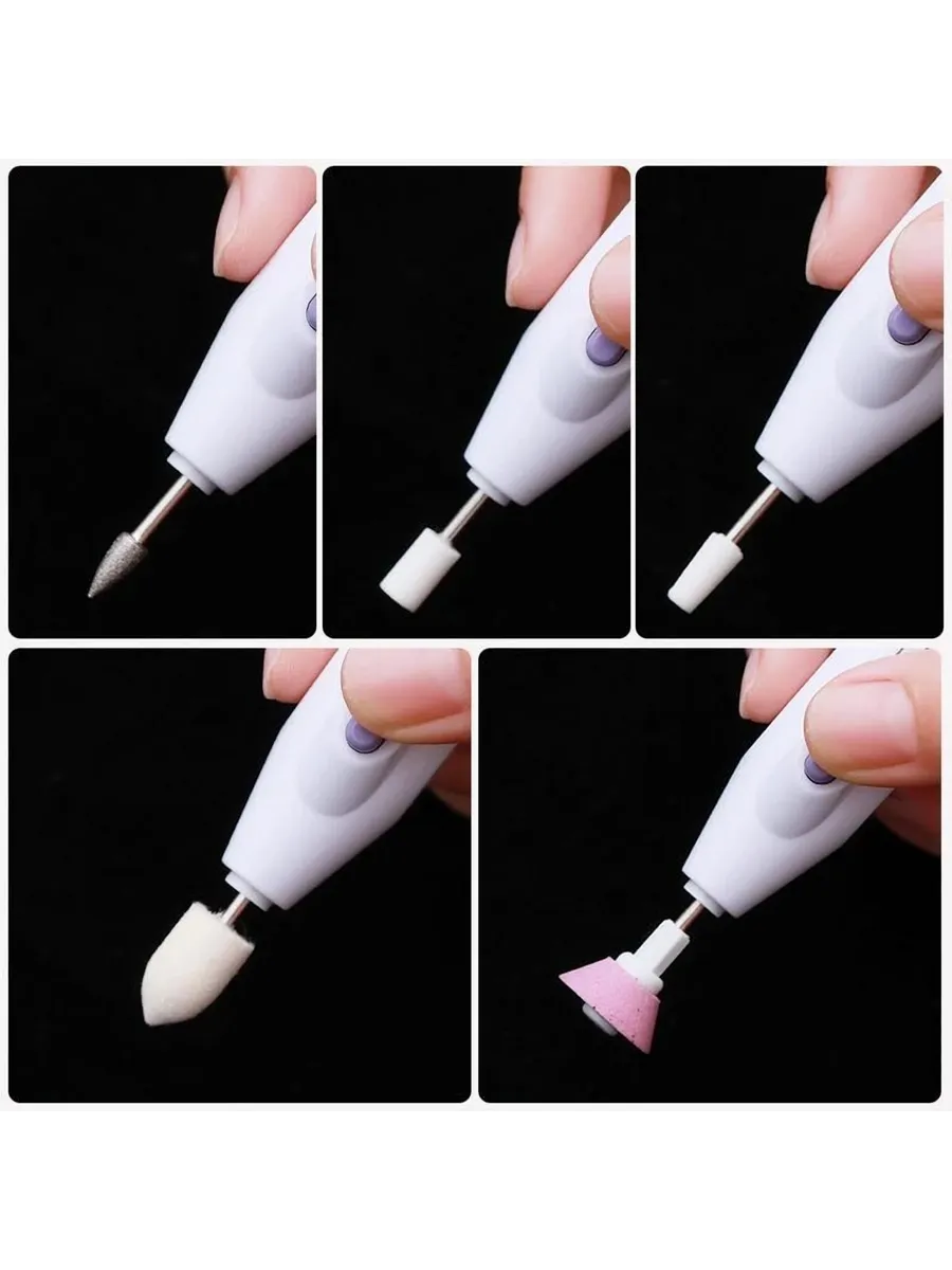 Profesyonel 5 Başlıklı Pilli Manikür Pedikür Seti - Güçlü Motorlu Tırnak Törpü ve Parlatıcı Bakım Kiti 722563