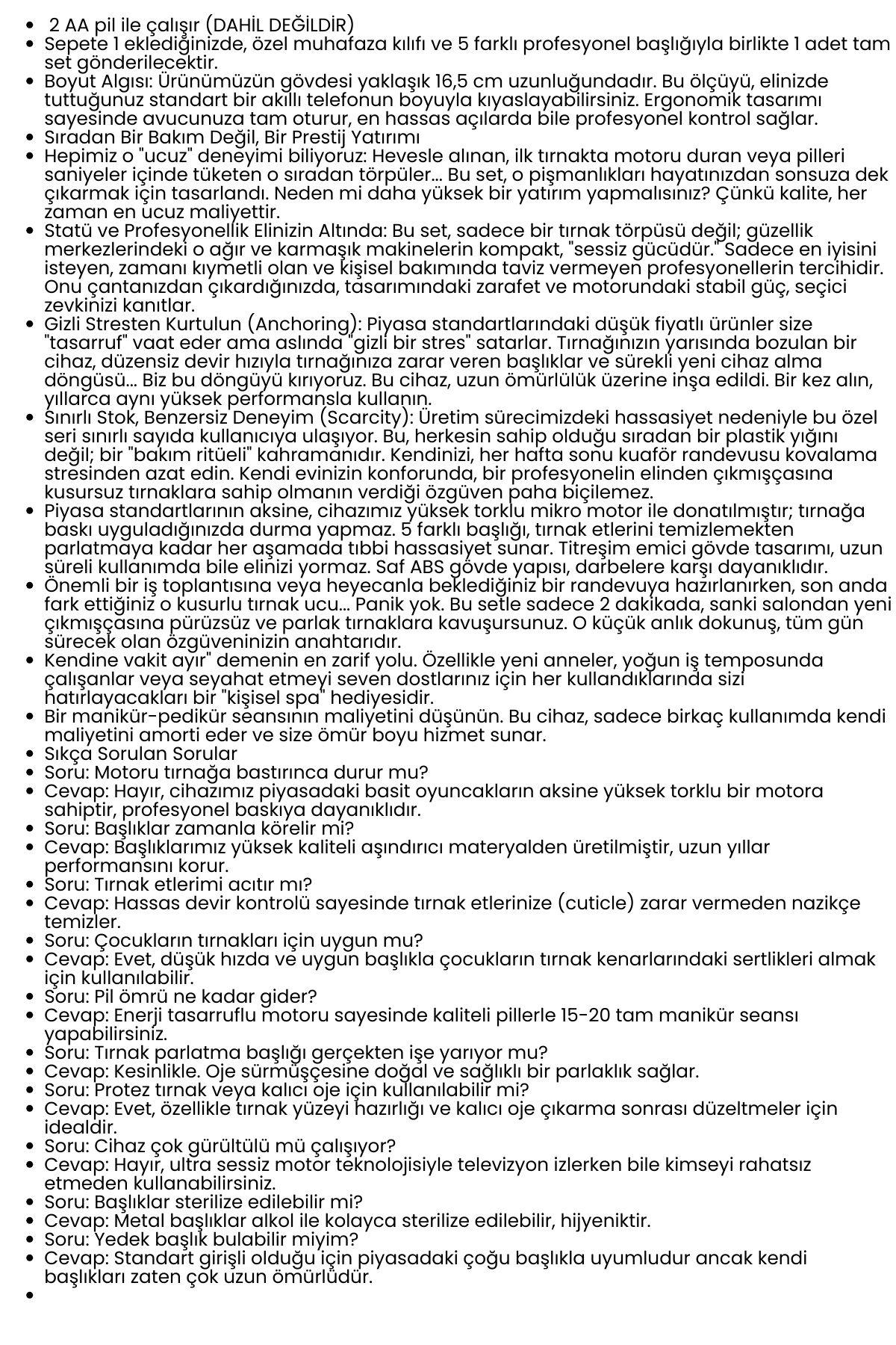 Profesyonel 5 Başlıklı Pilli Manikür Pedikür Seti - Güçlü Motorlu Tırnak Törpü ve Parlatıcı Bakım Kiti 721510