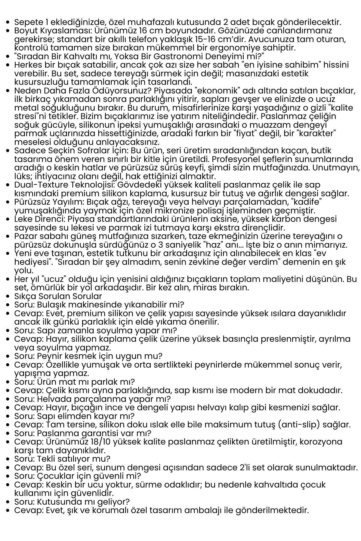 Lüks Seri 2'li Tereyağı ve Peynir Bıçağı Seti - Paslanmaz Çelik & Ergonomik Silikon Saplı 16 cm 719999