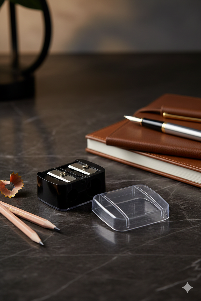 3'lü Profesyonel Çift Bıçaklı Makyaj Kalemi Açacağı - Alman Çeliği Keskinliği & Şeffaf Hazneli 722565