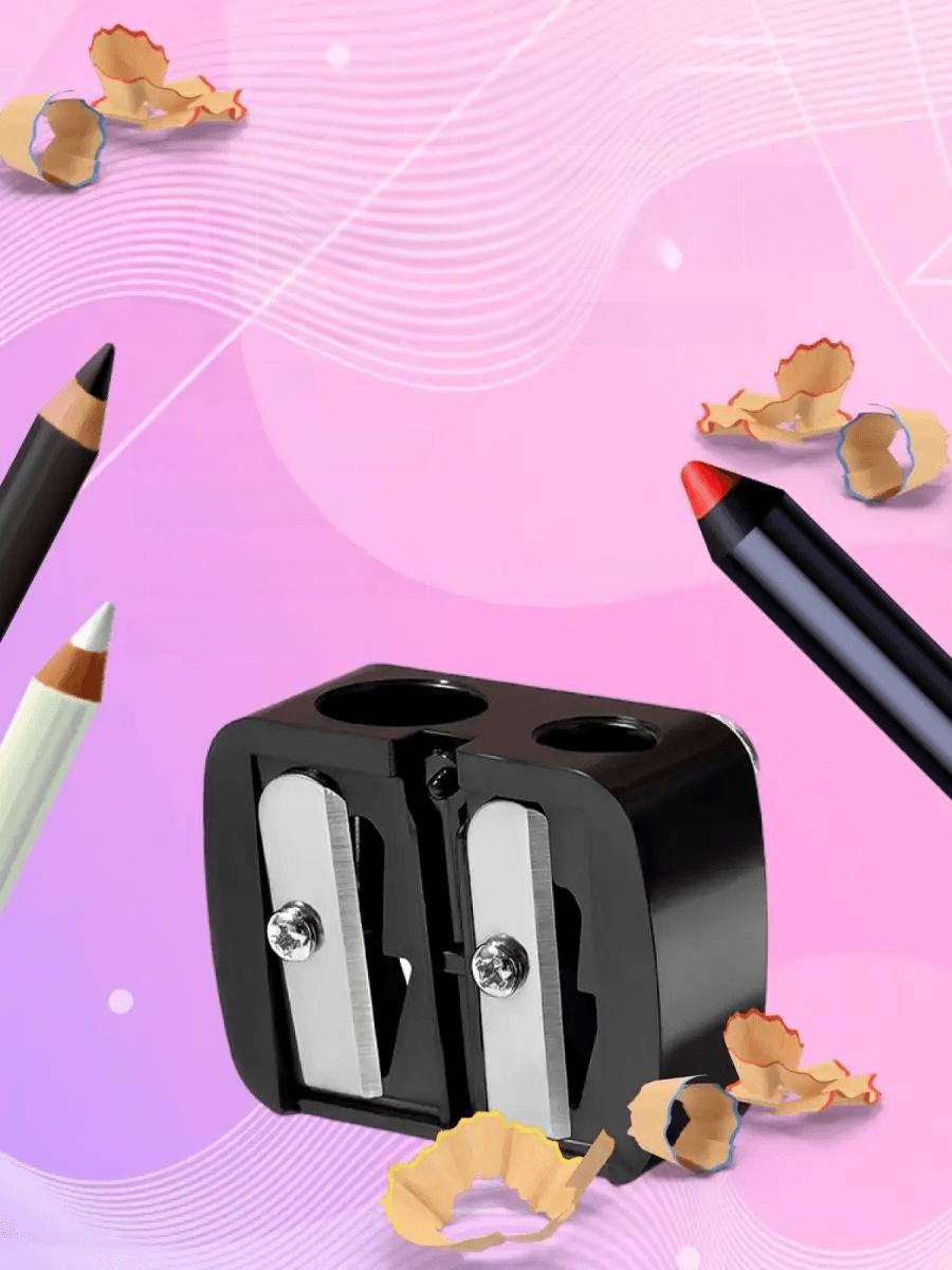 3'lü Profesyonel Çift Bıçaklı Makyaj Kalemi Açacağı - Alman Çeliği Keskinliği & Şeffaf Hazneli 722565