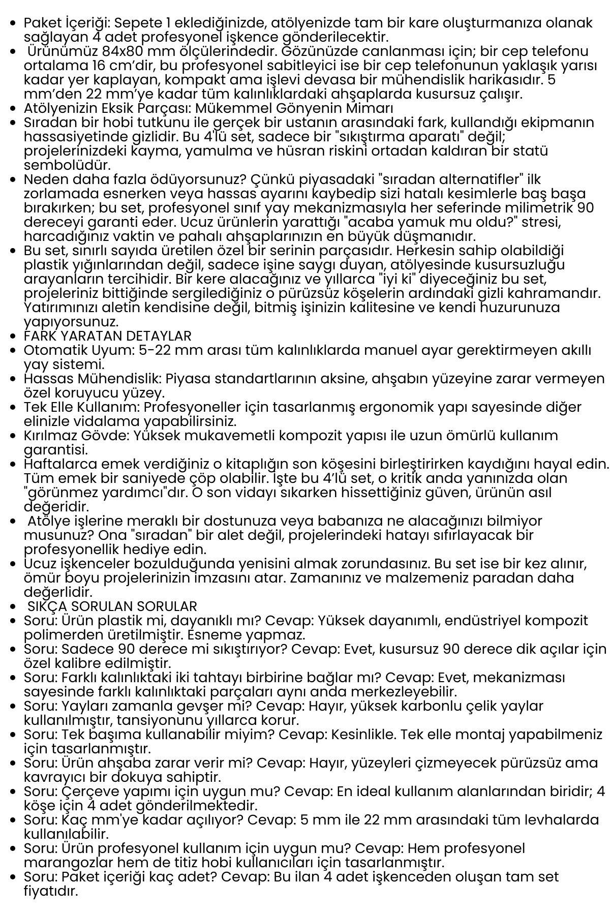 90 Derece Köşe Sıkıştırma İşkence Seti 4'lü - Köşe Tutucu Köşe Birleştirici 722566