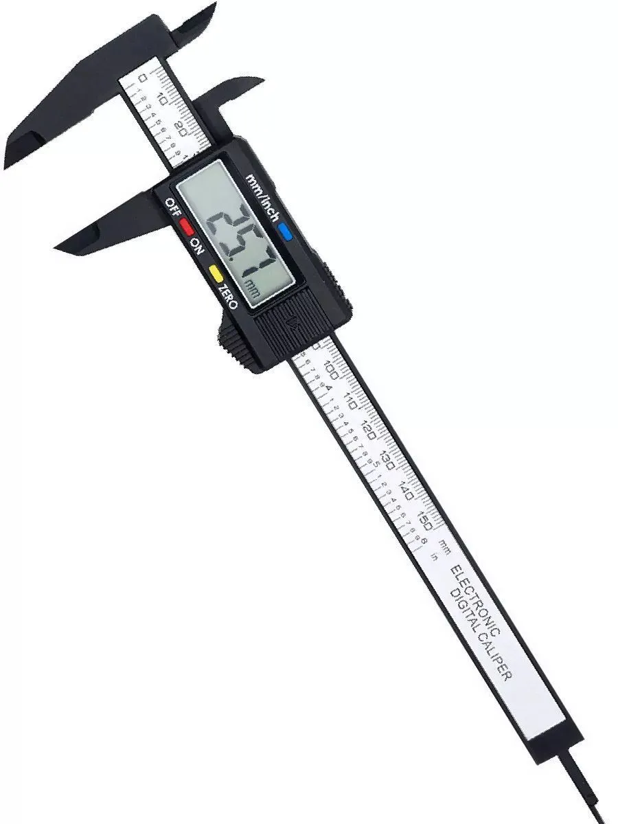 Profesyonel Dijital Kumpas 150mm - Karbon Fiber Gövde, Hassas LCD Ekran, İnç/Metrik Ölçüm Cihazı 722567