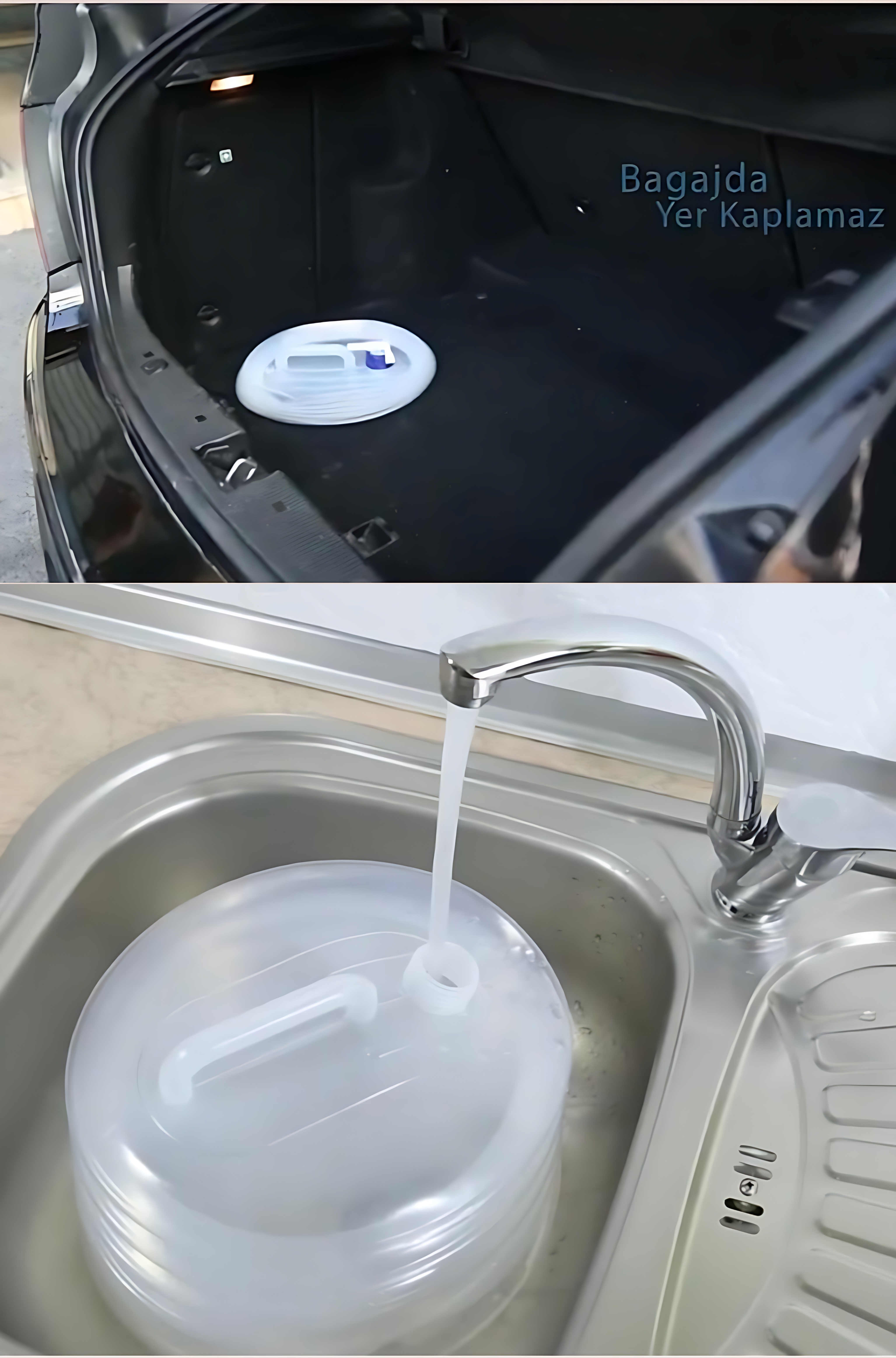 Akordiyon Bidon - Katlanabilir Lüks Su Taşıma Ünitesi | 10L Şeffaf Tasarım 722568