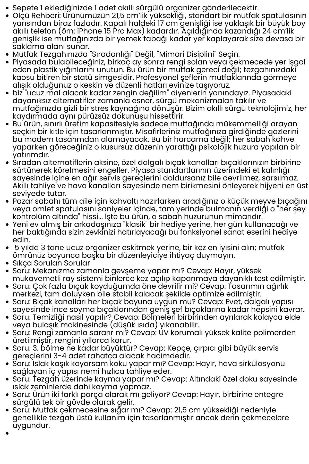 Akıllı Sürgülü Bıçaklık ve Kaşıklık Organizeri - Ayarlanabilir Tezgah Üstü Mutfak Düzenleyici 722572