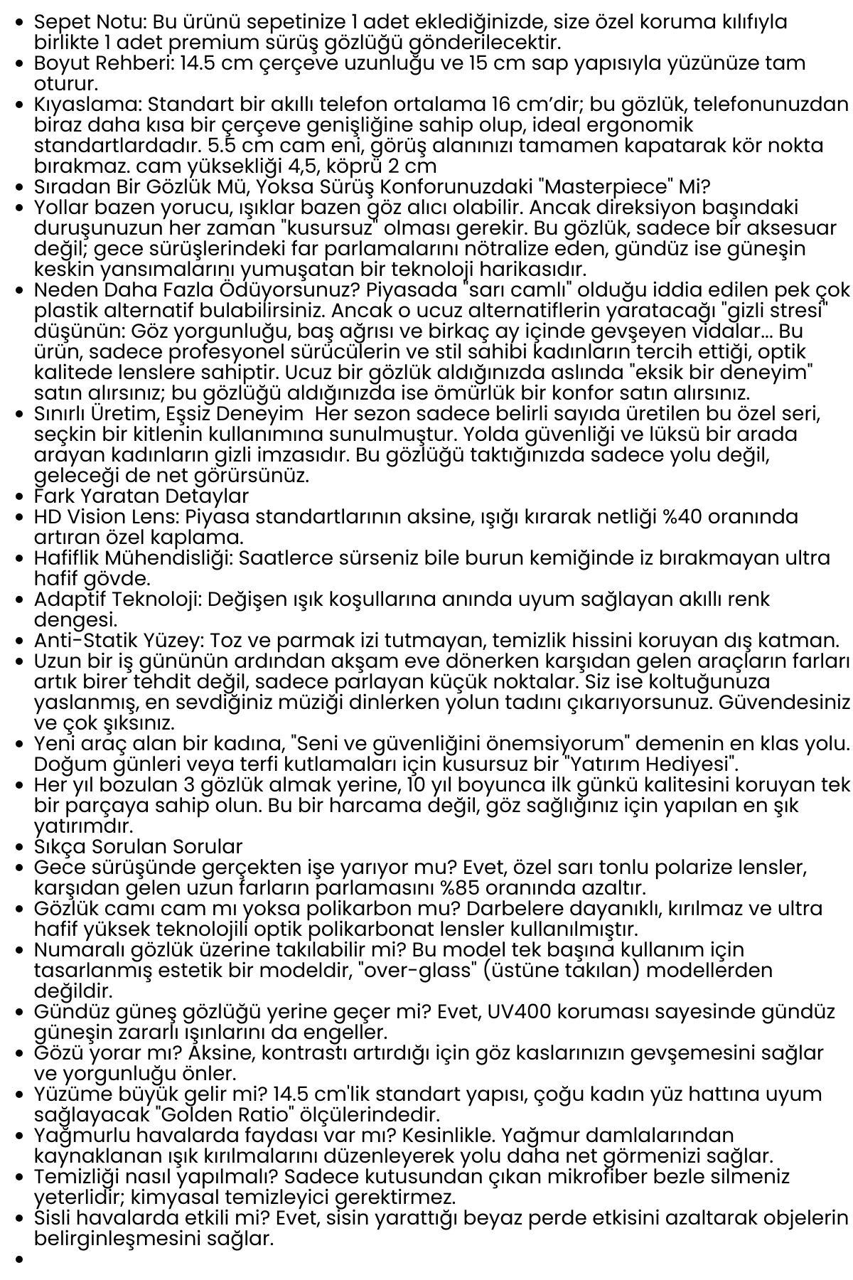 Premium Gece ve Gündüz Görüş Kadın Sürüş Gözlüğü - Anti-Refle Lüks Tasarım 722574