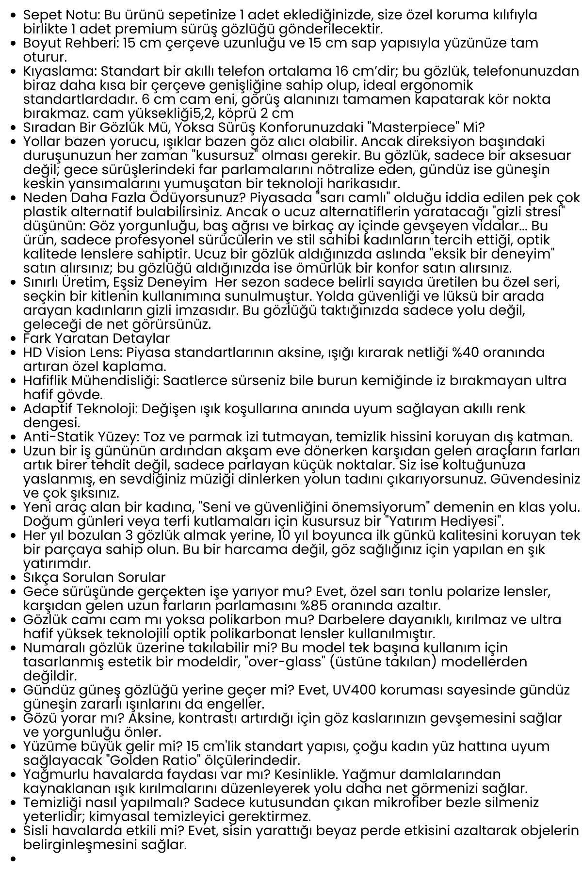 Premium Gece ve Gündüz Görüş Kadın Sürüş Gözlüğü - Anti-Refle Lüks Tasarım 722575