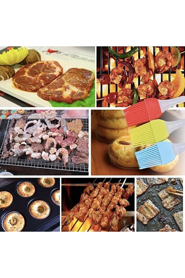 Premium 3'lü Silikon Yumurta ve Yağlama Fırçası Seti - Isıya Dayanıklı Kompakt Mutfak Yardımcısı  720431