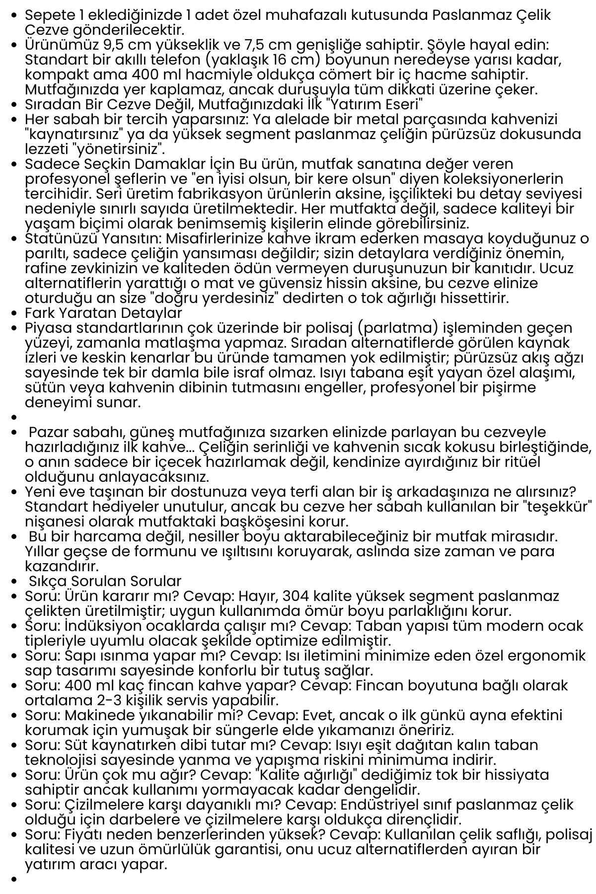 Çelik Cezve 400 ml - Süt ve Kahve Cezvesi 722588