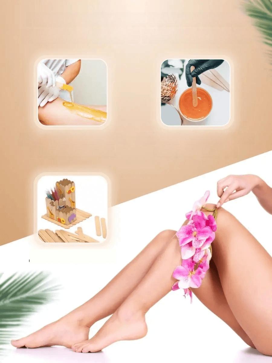 Premium Ahşap Ağda Spatulası 100’lü Paket - Profesyonel Salon Tipi Steril ve Pürüzsüz Yüzey - 14 cm 721130