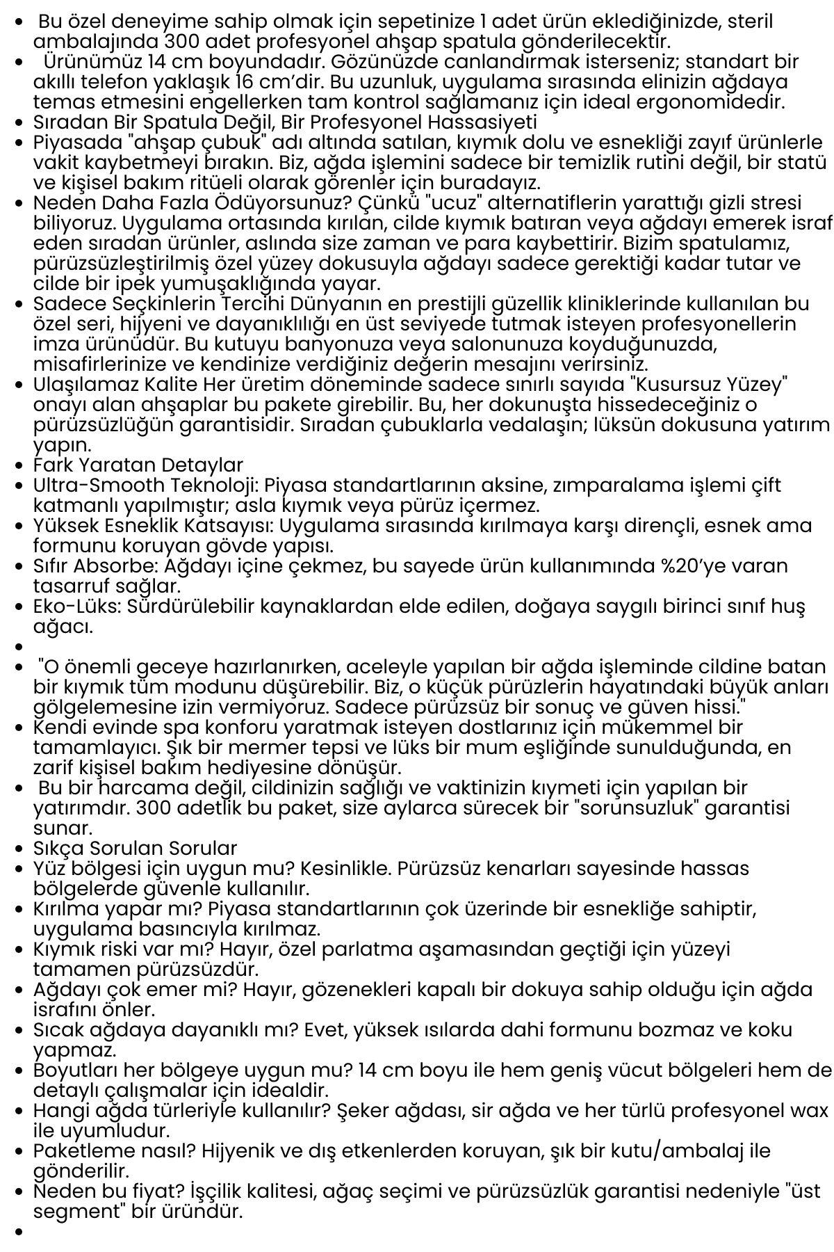 Premium Ahşap Ağda Spatulası 300’lü Paket - Profesyonel Salon Tipi Steril ve Pürüzsüz Yüzey - 14 cm 722589