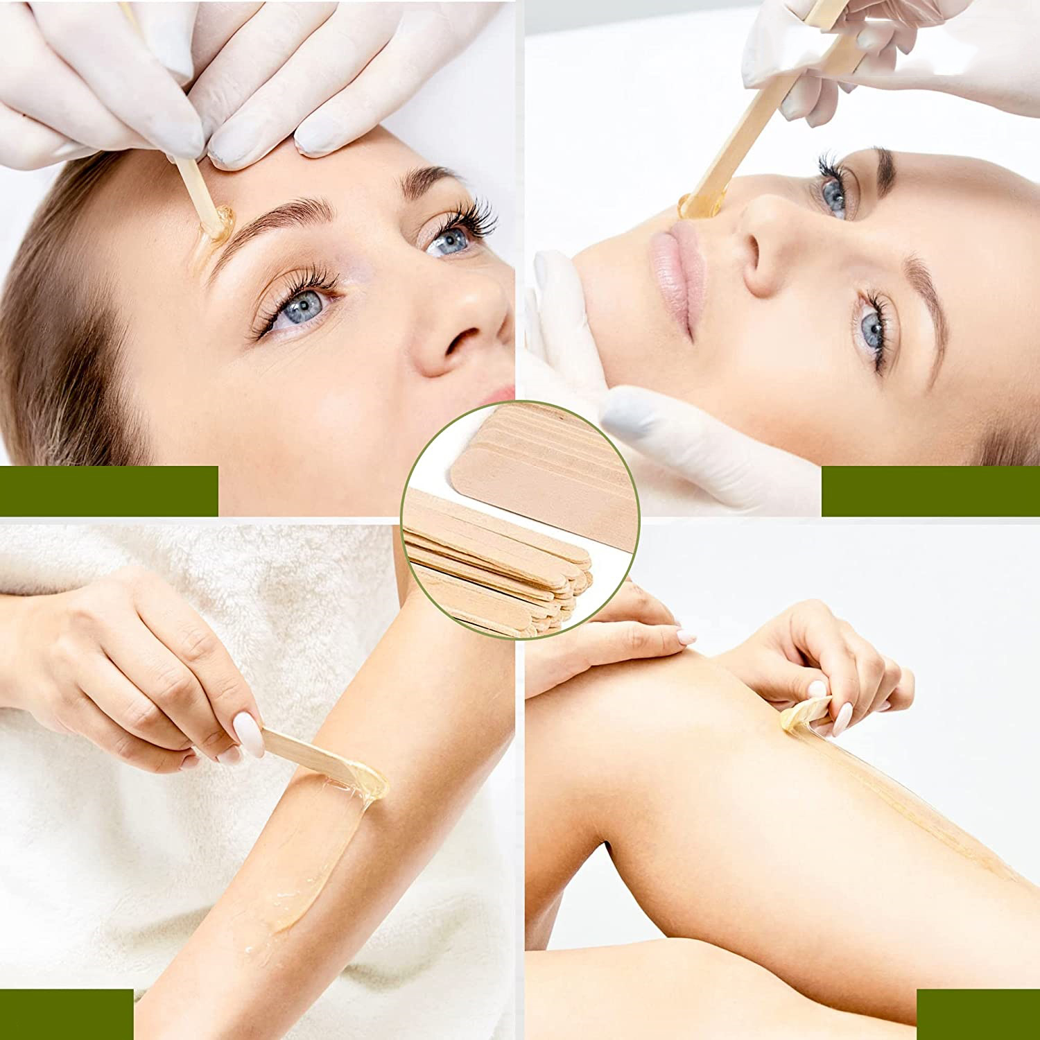 Ahşap Yüz ve Kaş Ağda Spatulası 250 Adet - Ultra Pürüzsüz Profesyonel Makyaj ve Maske Çubuğu 719424