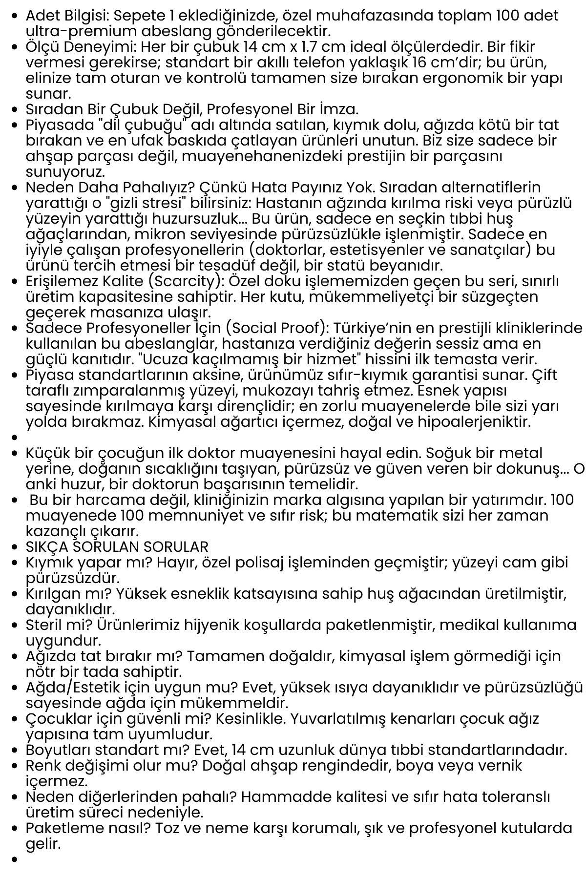 Steril Ahşap Abeslang Dil Çubuğu - 100 Adet | Profesyonel Klinik Tip, Pürüzsüz Dokulu  Dayanıklı 722591