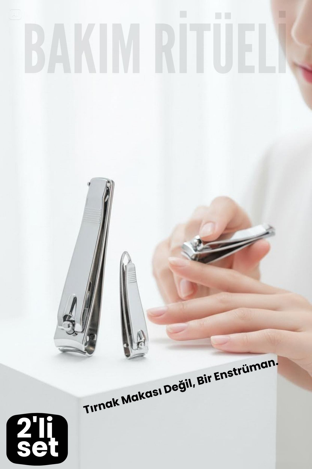 2 li set Jagger Alman Tip Tırnak Makası Seti | Keskin ve Ergonomik Paslanmaz Çelik 