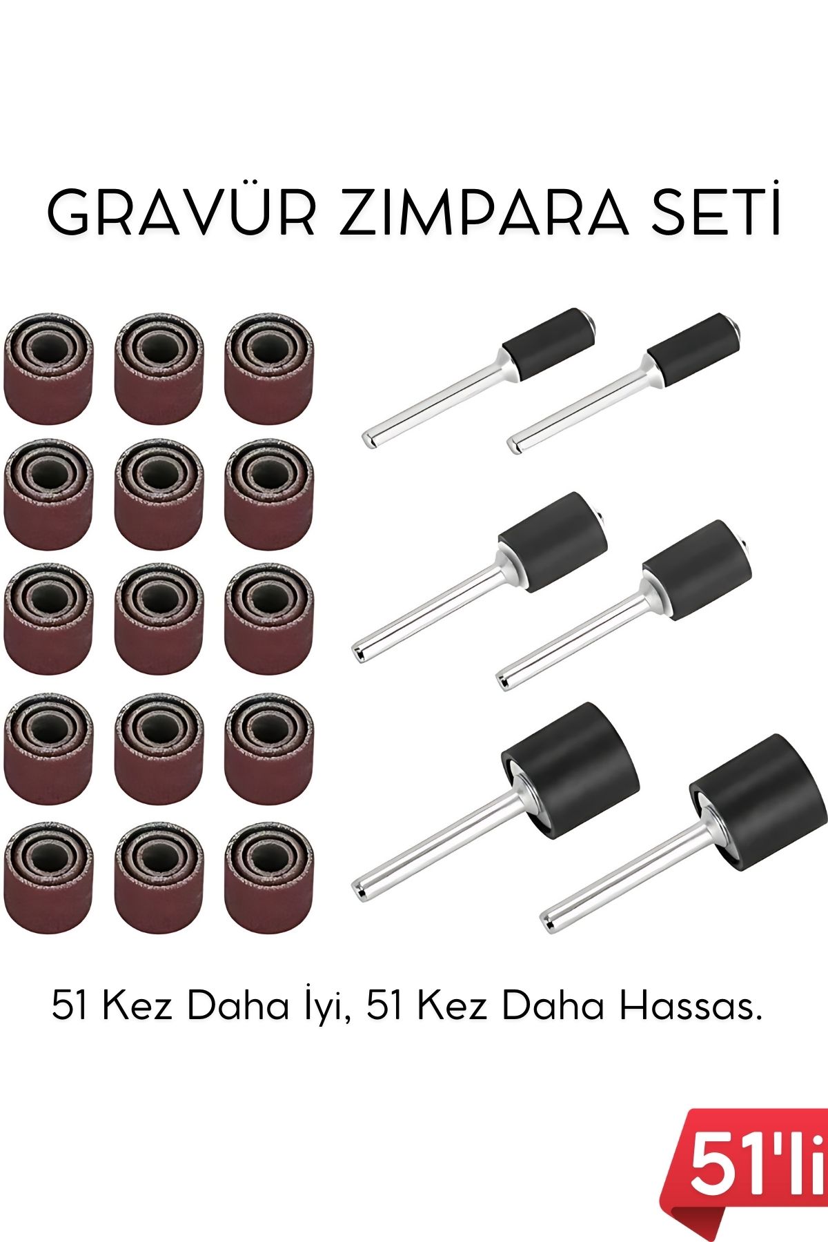 51'li Mini Zımpara Gravür Seti Dremel Ucu: Profesyonel Taşlama, Parlatma ve Şekillendirme Aleti 