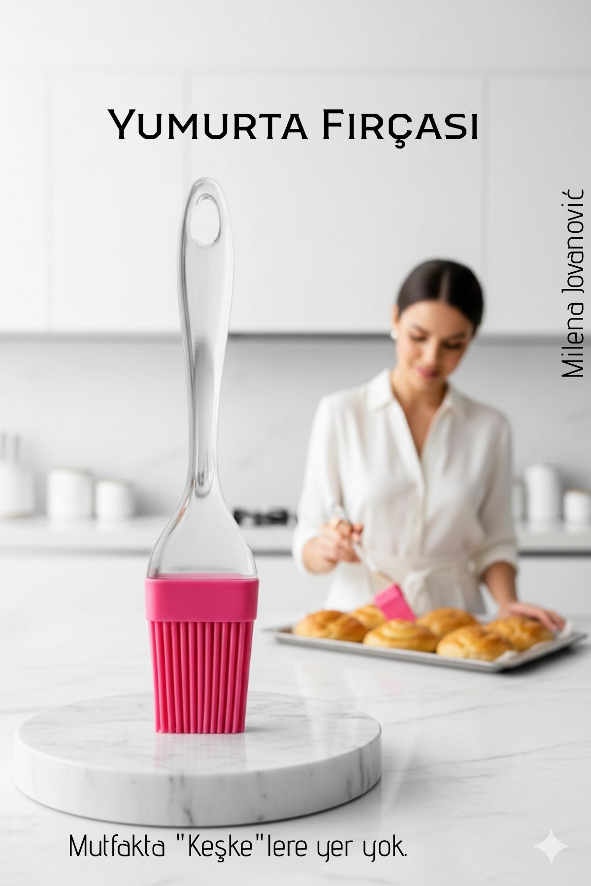 Silikon Yumurta ve Yağlama Fırçası- Isıya Dayanıklı Kompakt Mutfak Yardımcısı 