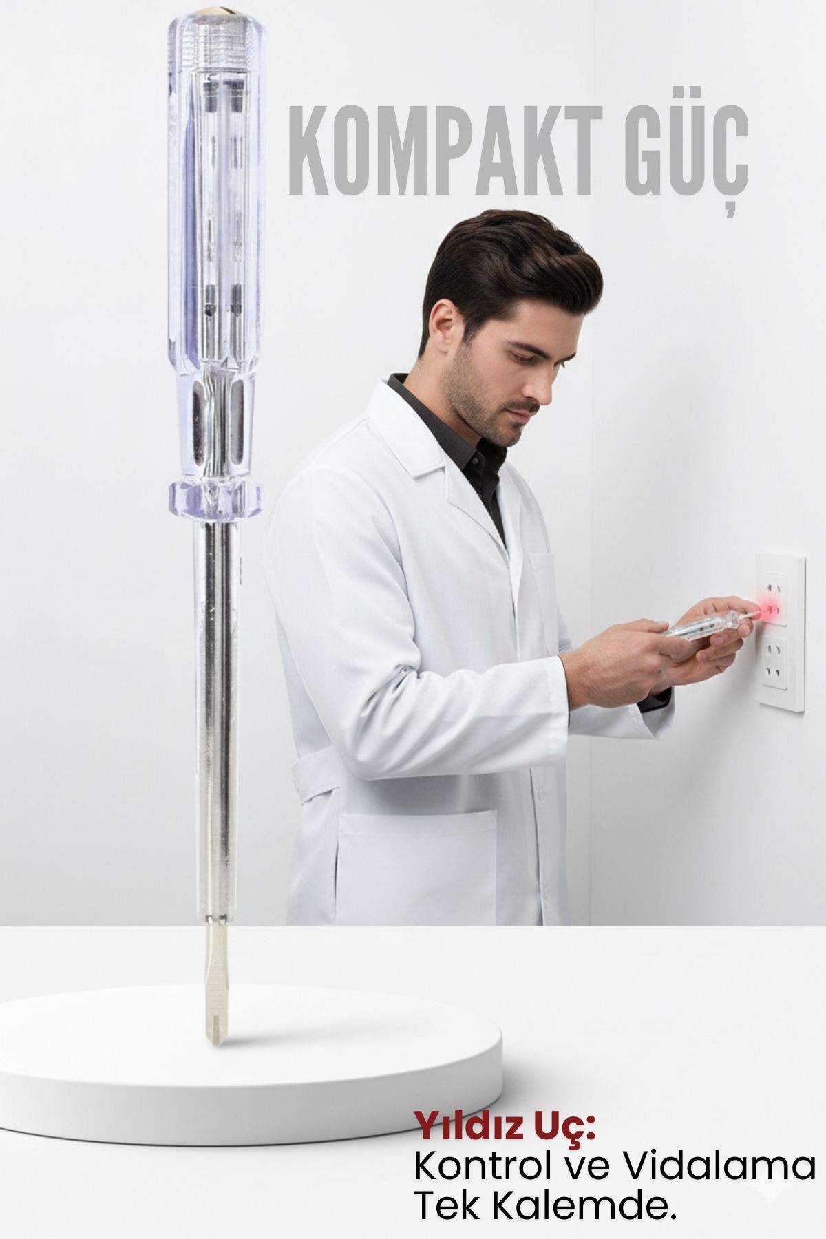 Yıldız Uçlu Elektrik Kontrol Kalemi Faz Test Cihazı Voltaj Kontrol Anahtarı 