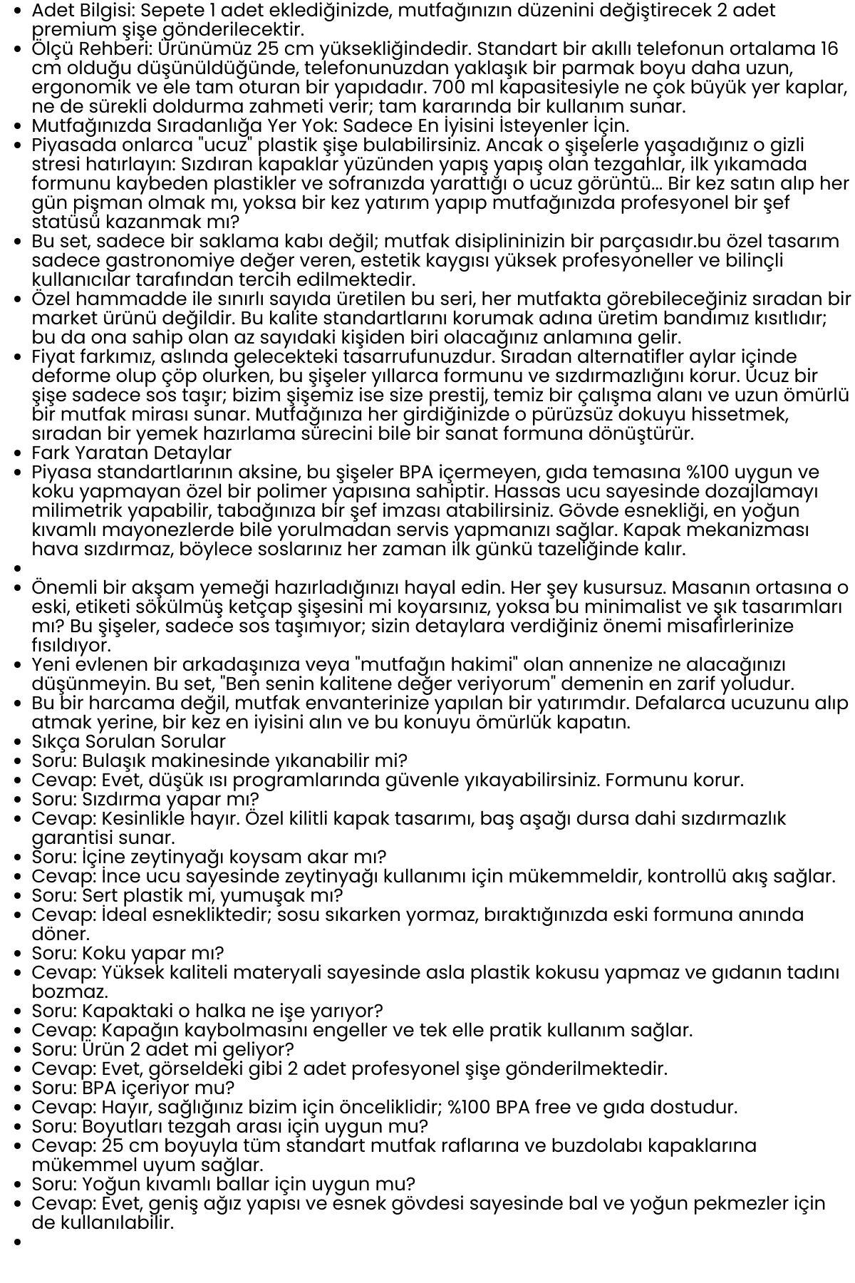 2'li Sos Şişesi, Ketçap Mayonez Hardal ve Zeytinyağı Şişesi Seti - 700 ml Sızdırmaz Kapaklı Profesyonel Mutfak Dispenseri 722596