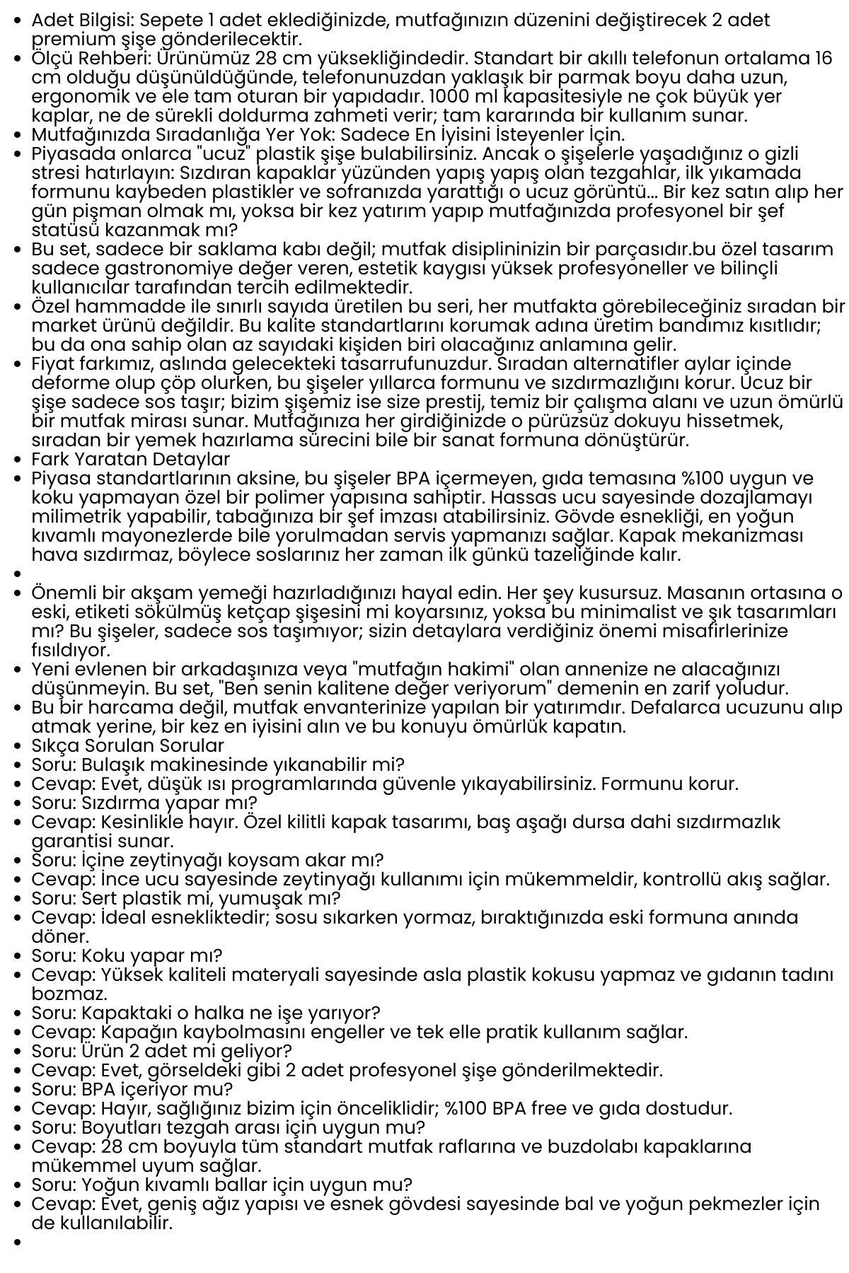 2'li Sos Şişesi, Ketçap Mayonez Hardal ve Zeytinyağı Şişesi Seti - 1000 ml Sızdırmaz Kapaklı Profesyonel Mutfak Dispenseri 722597