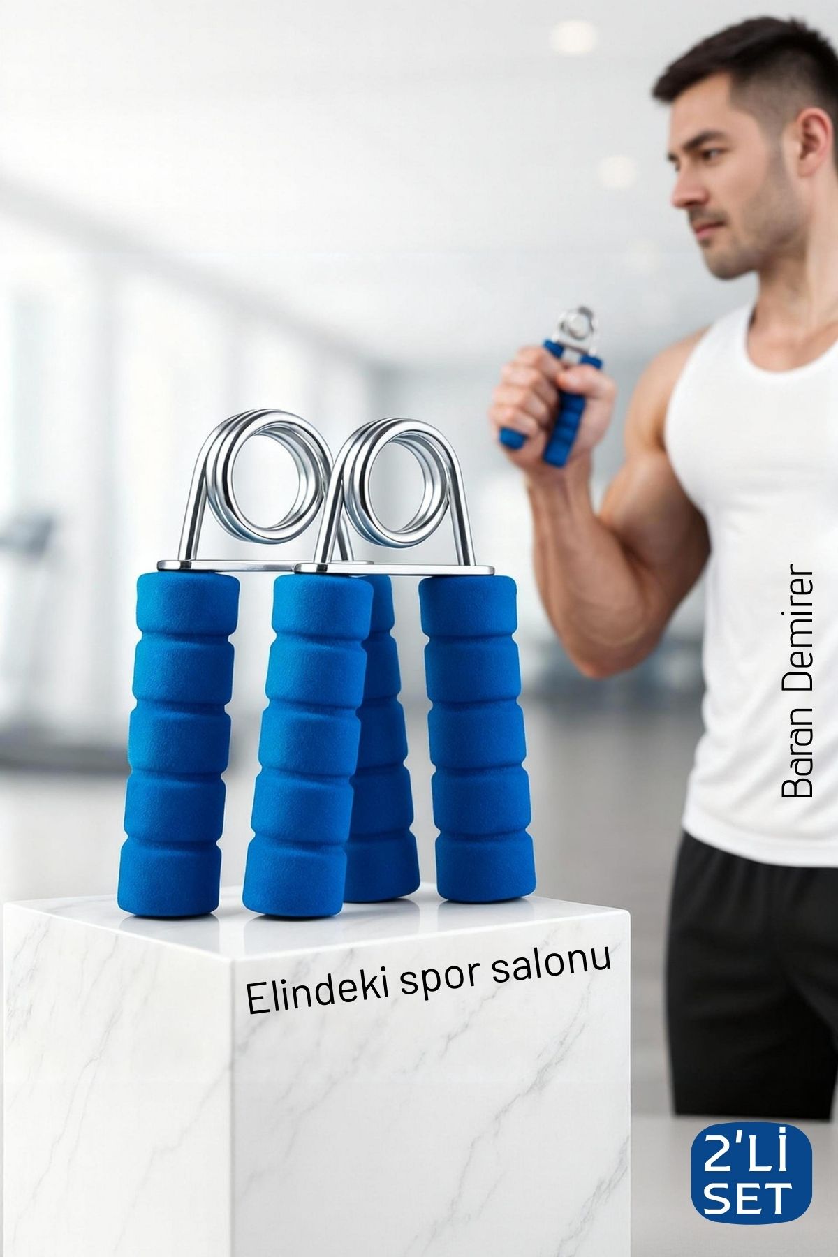 Profesyonel Çelik Yaylı El ve Bilek Egzersiz Aleti - 2'li El Yayı Kondisyon Seti 715492