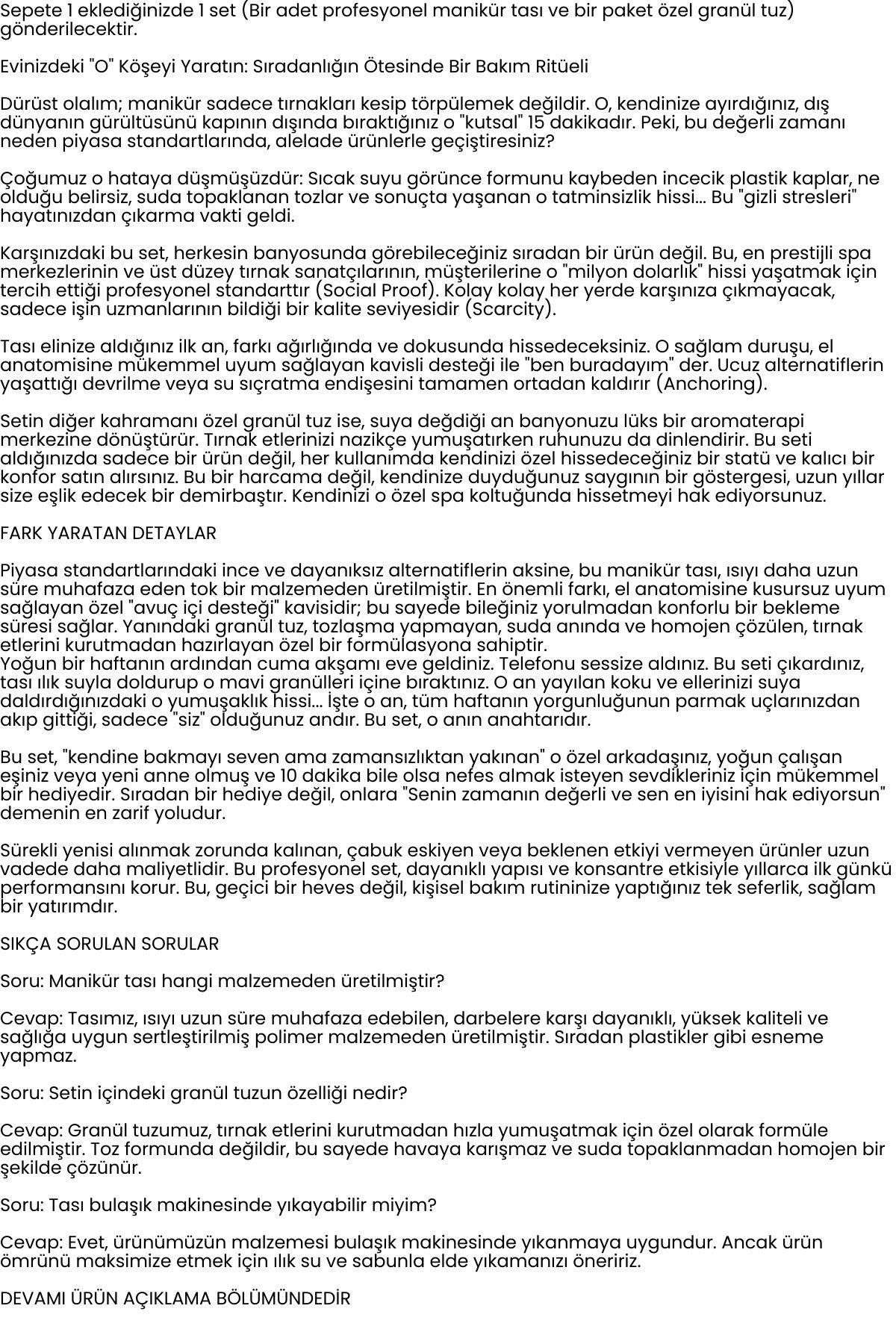 Profesyonel Manikür Seti: Ergonomik Manikür Tası ve Zenginleştirilmiş Granül Bakım Tuzu 722601