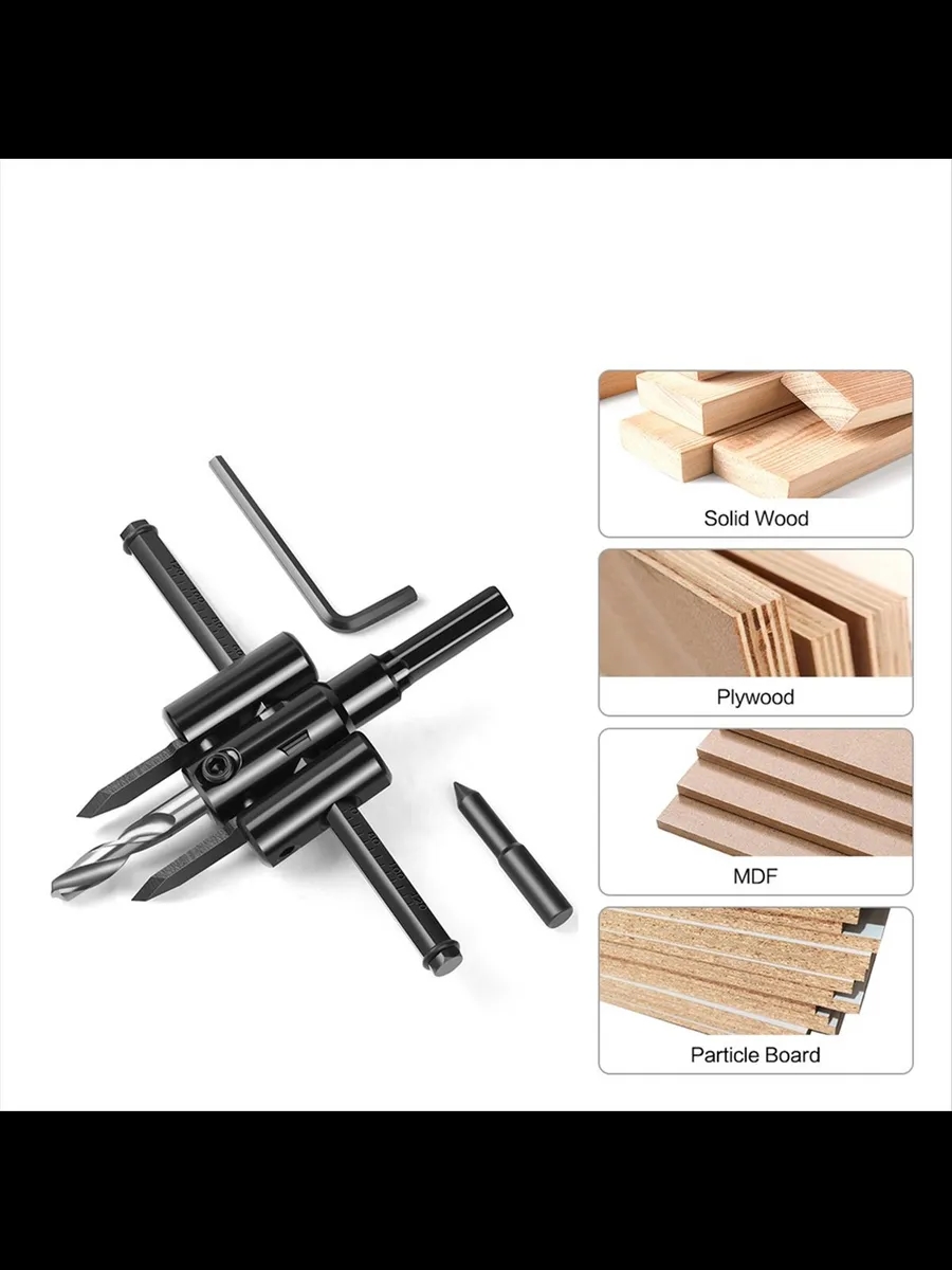 Profesyonel Ayarlı Daire Kesici Panç Seti (30-120mm) - Tungsten Çelik Uçlu Hassas Delme Seti 722604