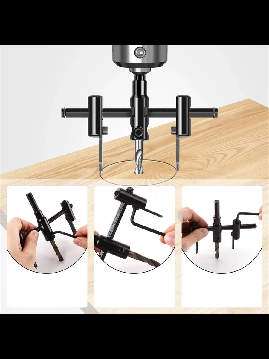 Profesyonel Ayarlı Daire Kesici Panç Seti (30-120mm) - Tungsten Çelik Uçlu Hassas Delme Seti 722604