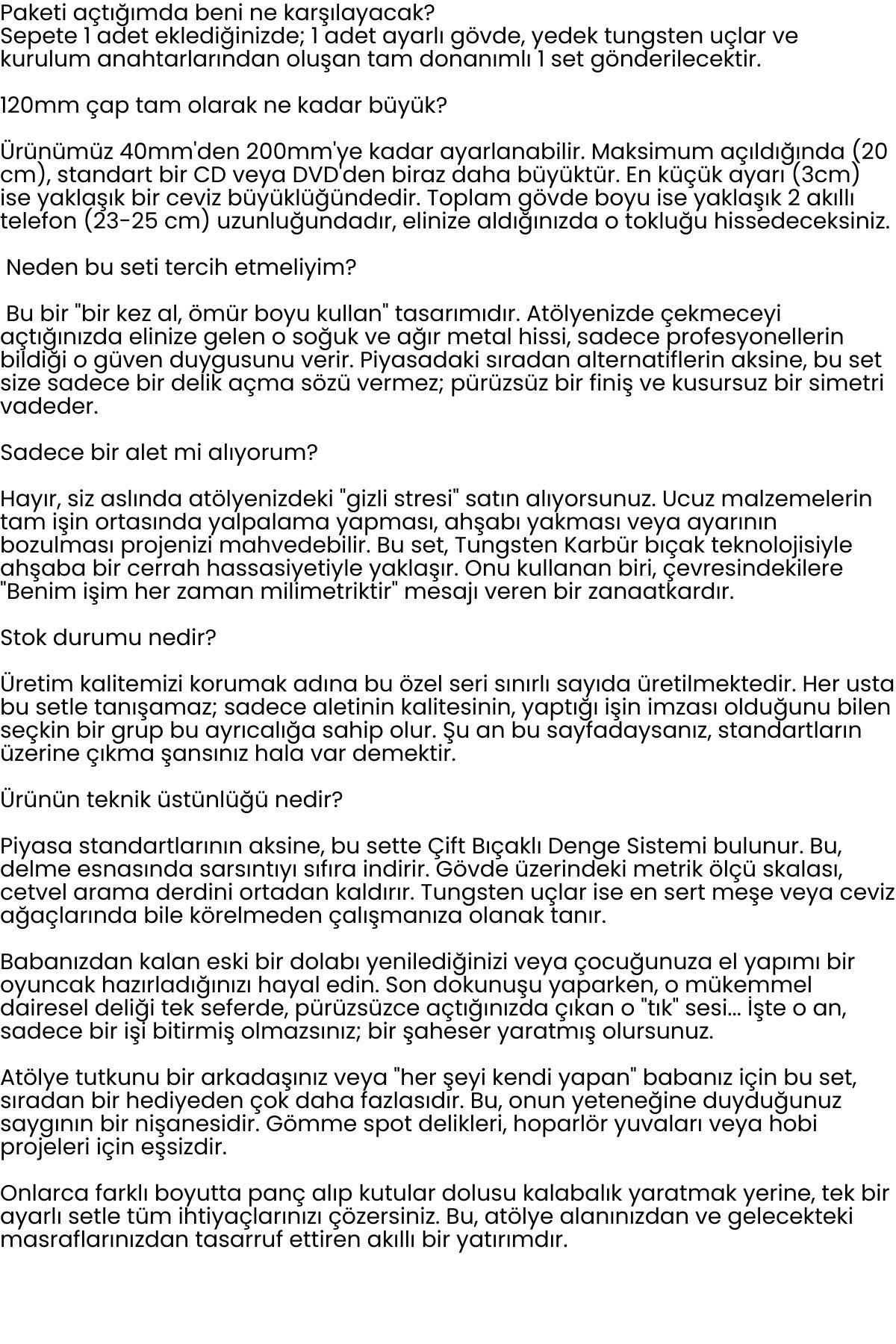 Profesyonel Ayarlı Daire Kesici Panç Seti (40-200mm) - Tungsten Çelik Uçlu Hassas Delme Seti 722605