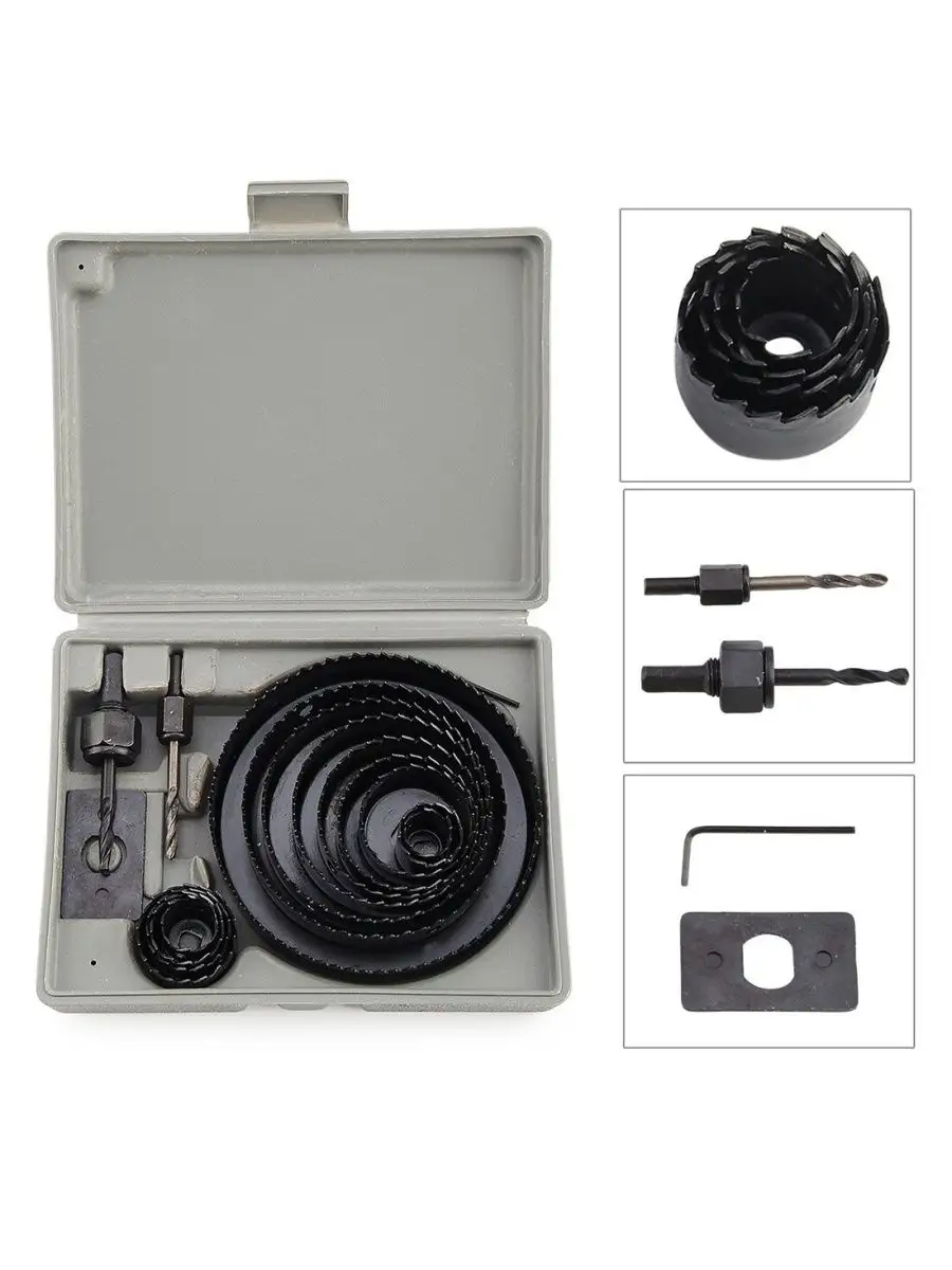 8 Parça Profesyonel Panç Buat Açma Seti - Ahşap ve Alçıpan Delme Testere Seti (63-127 mm) 722607