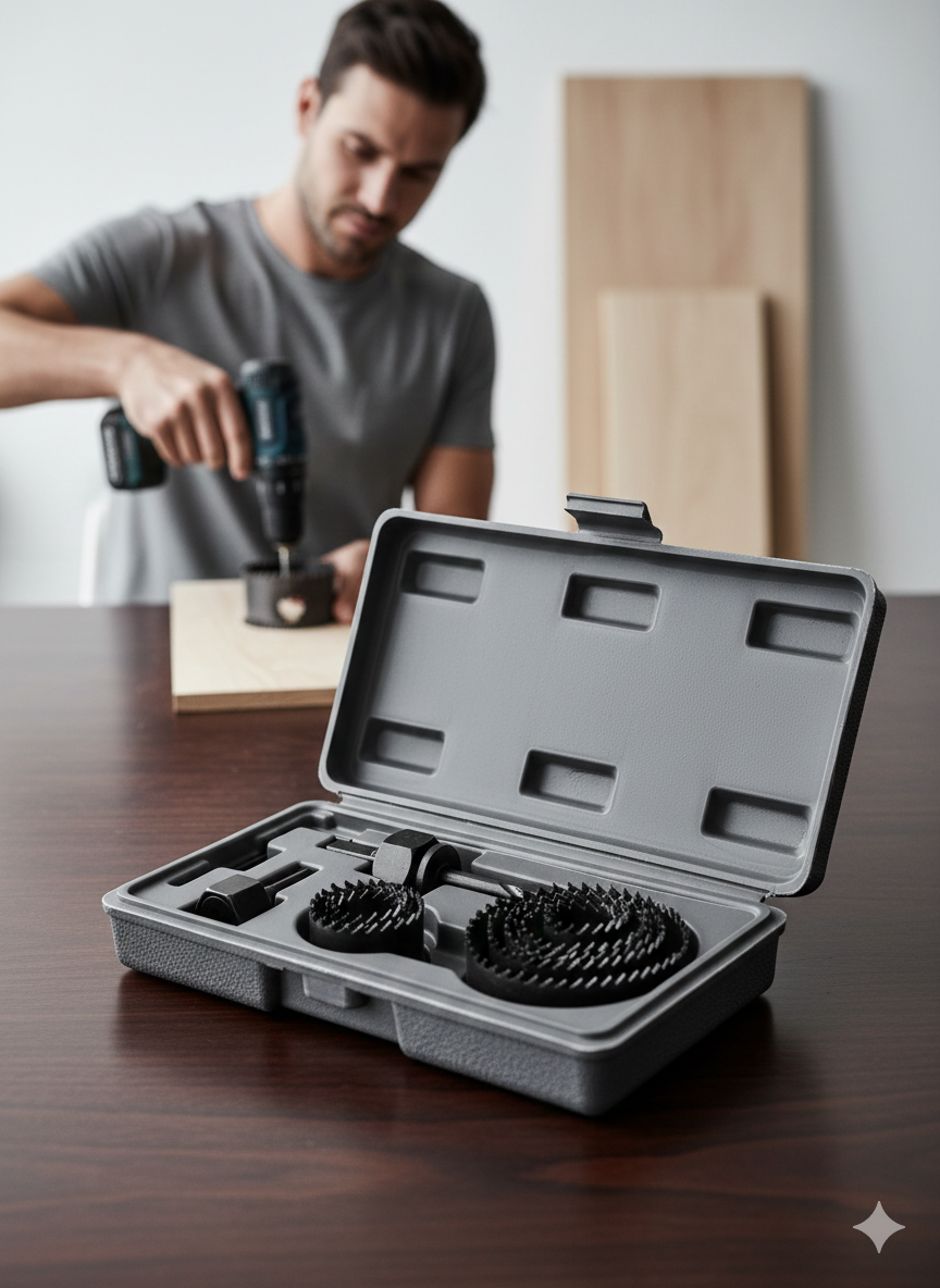 11 Parça Profesyonel Panç Buat Açma Seti - Ahşap ve Alçıpan Delme Testere Seti (19-64 mm) 722608