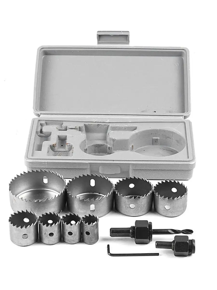 11 Parça Profesyonel Panç Buat Açma Seti - Ahşap ve Alçıpan Delme Testere Seti (19-64 mm) 722608