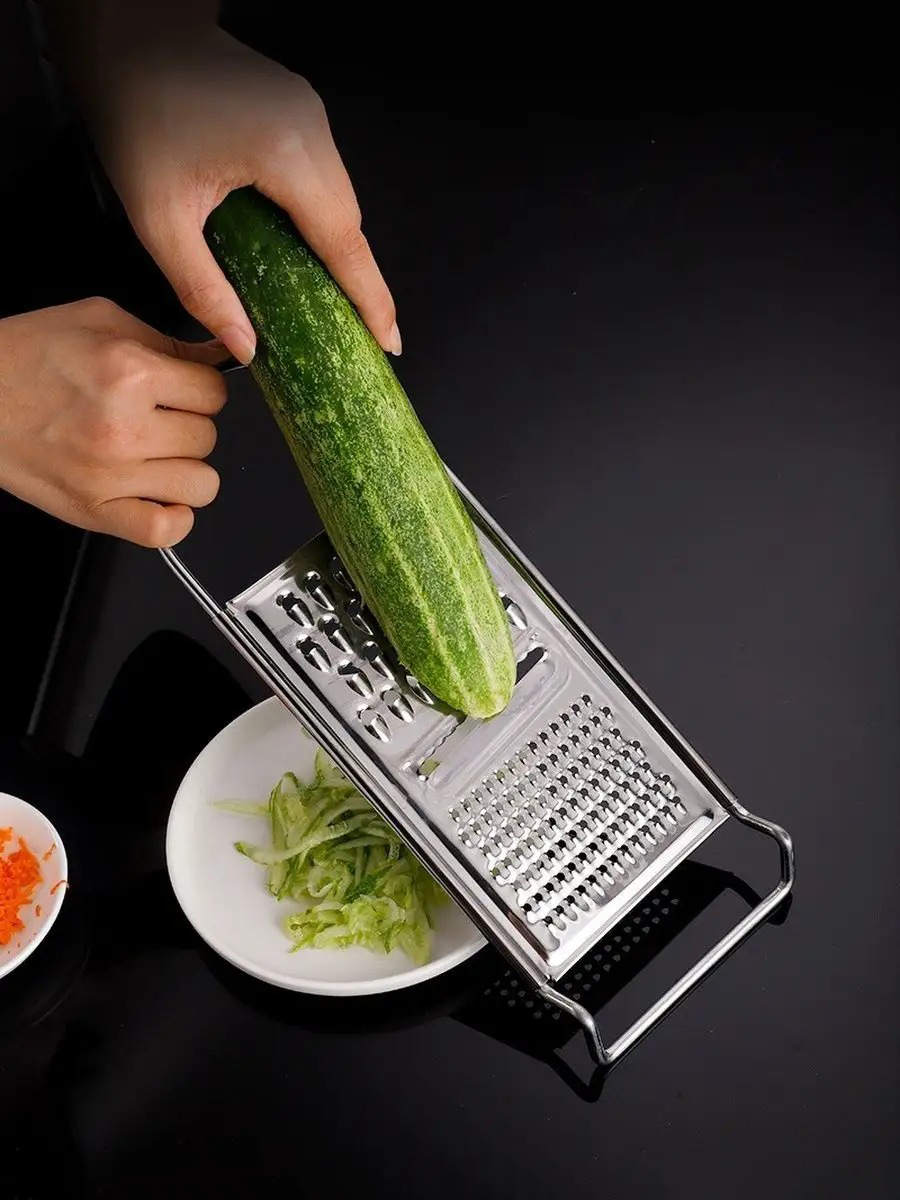 Paslanmaz Çelik El Rendesi ve Ahşap Saplı Kabak Oyacağı - 2'li Profesyonel Mutfak Hazırlık Seti 722617