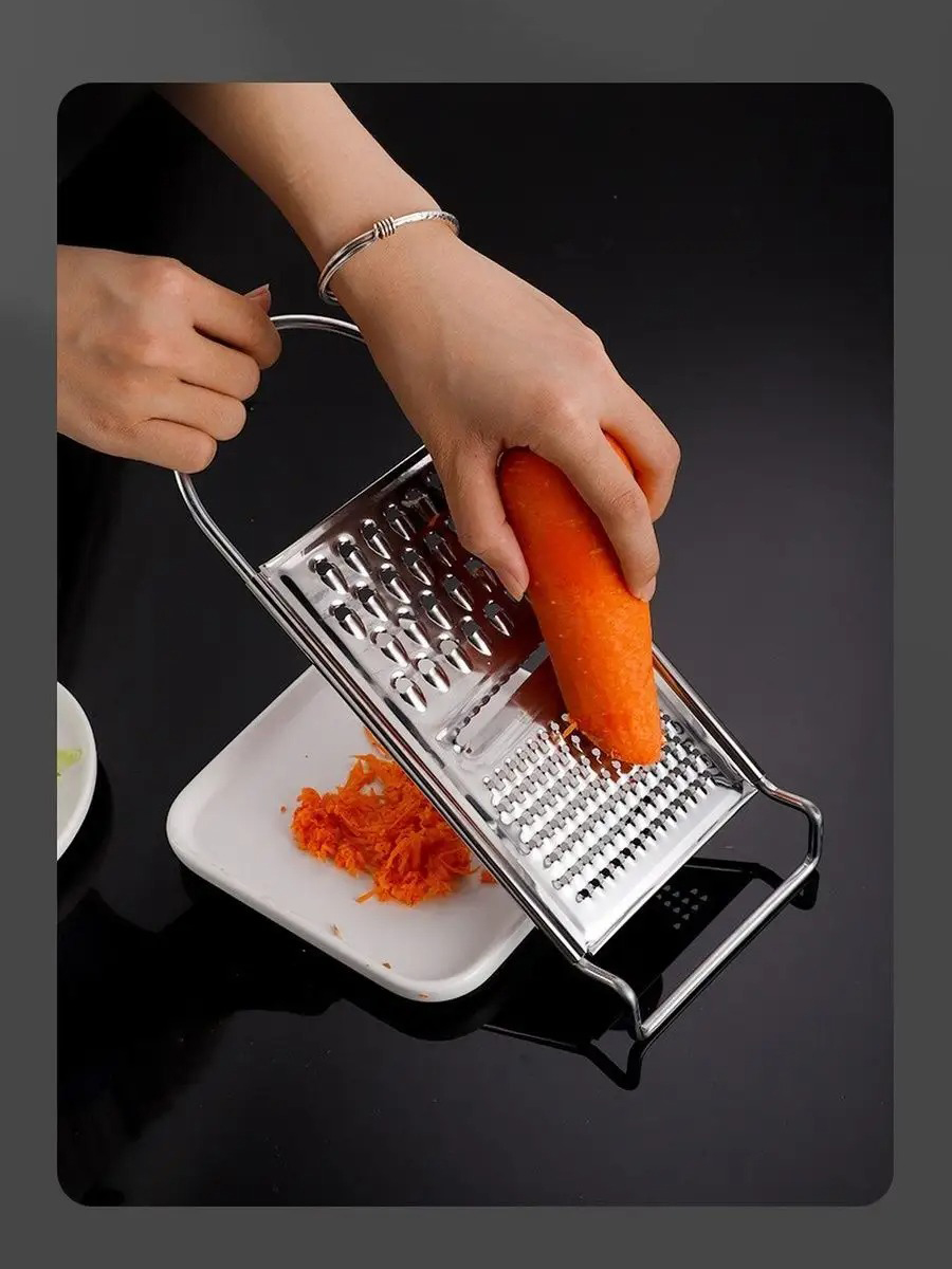 Paslanmaz Çelik El Rendesi ve Ahşap Saplı Kabak Oyacağı - 2'li Profesyonel Mutfak Hazırlık Seti 722617