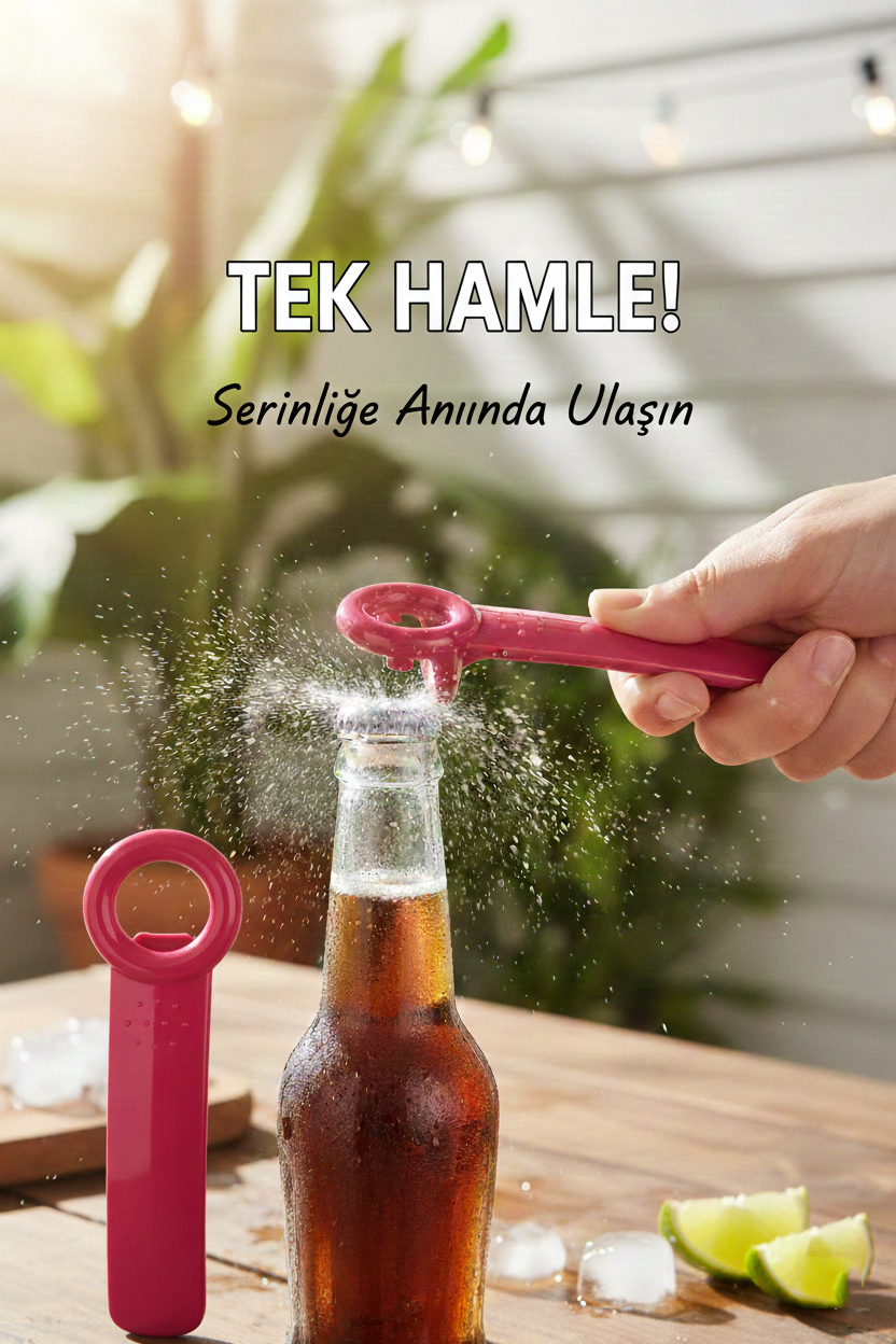 Ergonomik Şişe Açacağı - Gazoz, Kola, Bira Kapağı Açıcı  722619