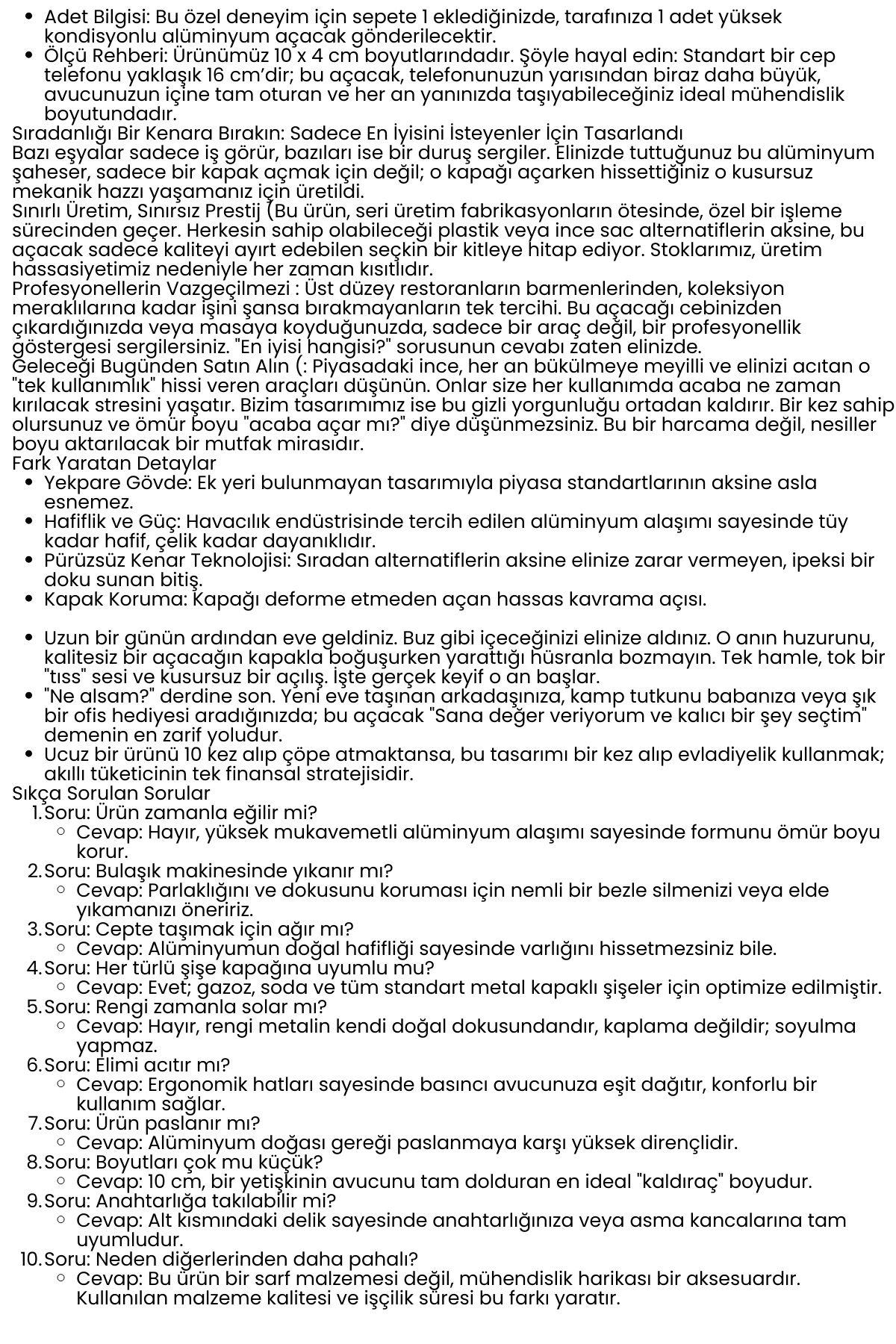 Ergonomik Metal Şişe Açacağı - Gazoz, Kola, Bira Kapağı Açıcı 722620