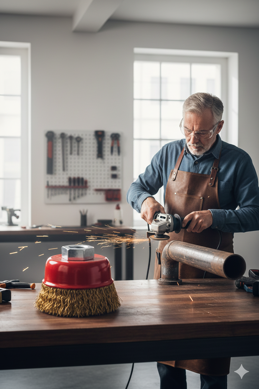 M14 Uyumlu Çanak Tel Fırça 80 mm Profesyonel Pas Sökücü Yüzey Temizleme Diski 722622