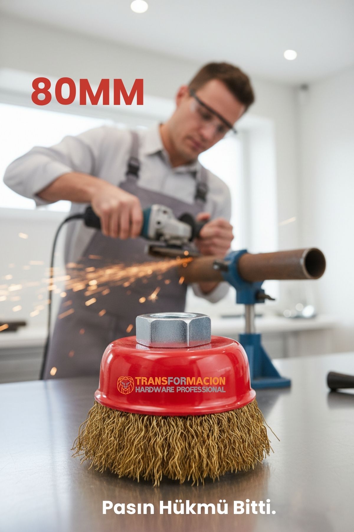 M14 Uyumlu Çanak Tel Fırça 80 mm Profesyonel Pas Sökücü Yüzey Temizleme Diski 722622